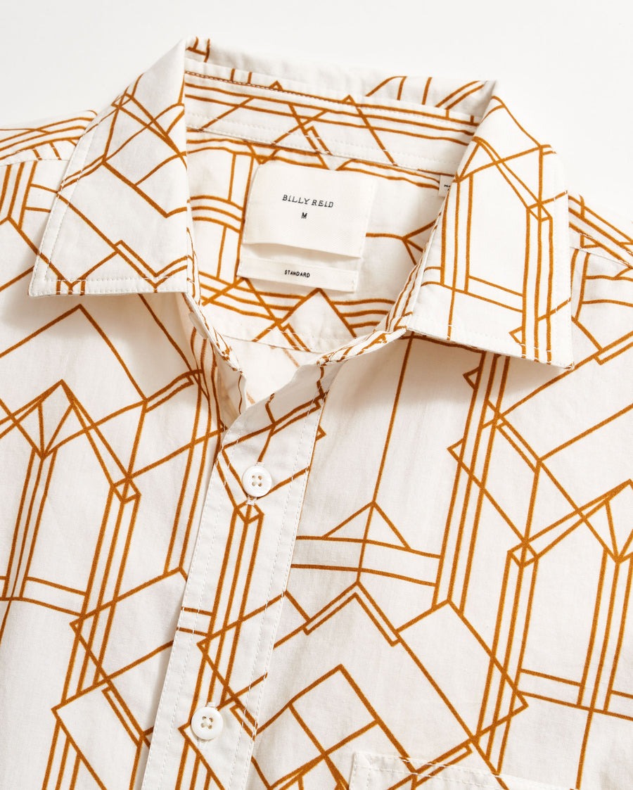 Short Sleeve Stained Glass Treme Block Shirt White/British Khaki