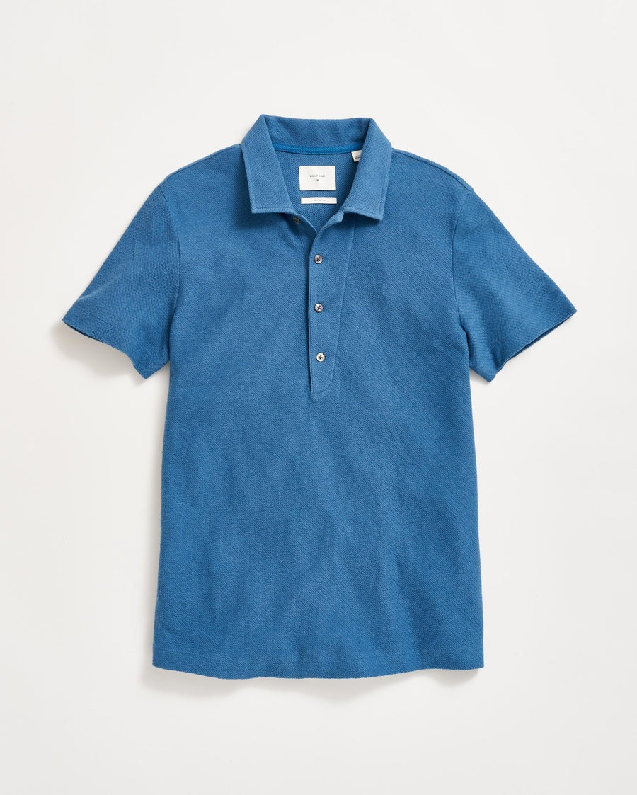 Hemp Cotton Twill Polo Dark Blue