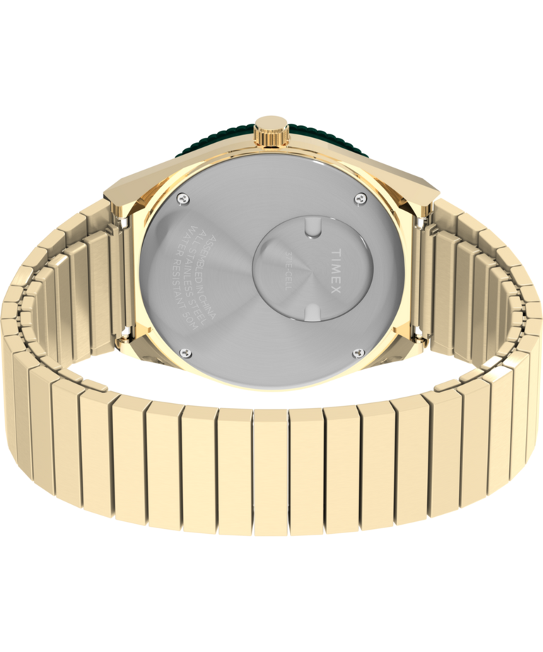 Diver Inspired Q Gold-tone Case and Expansion Band with Malachite Dial