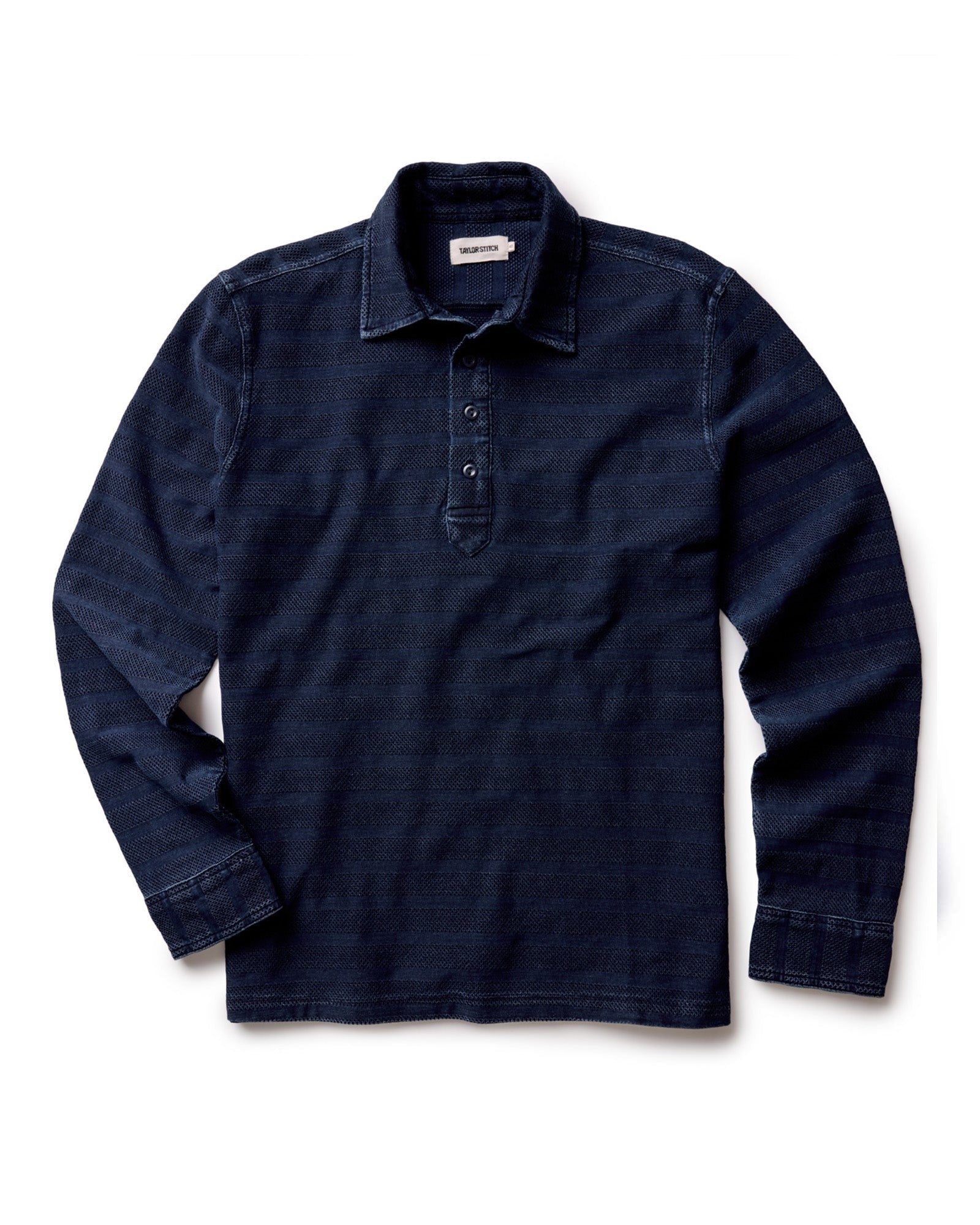 The L/S Polo Indigo Knit Stripe