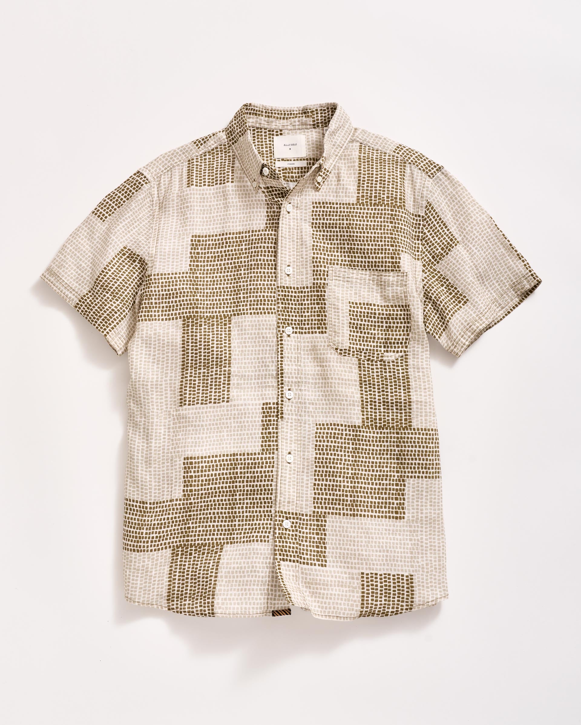 S/S Brick Patchwork Tuscumbia Shirt Olive Multi