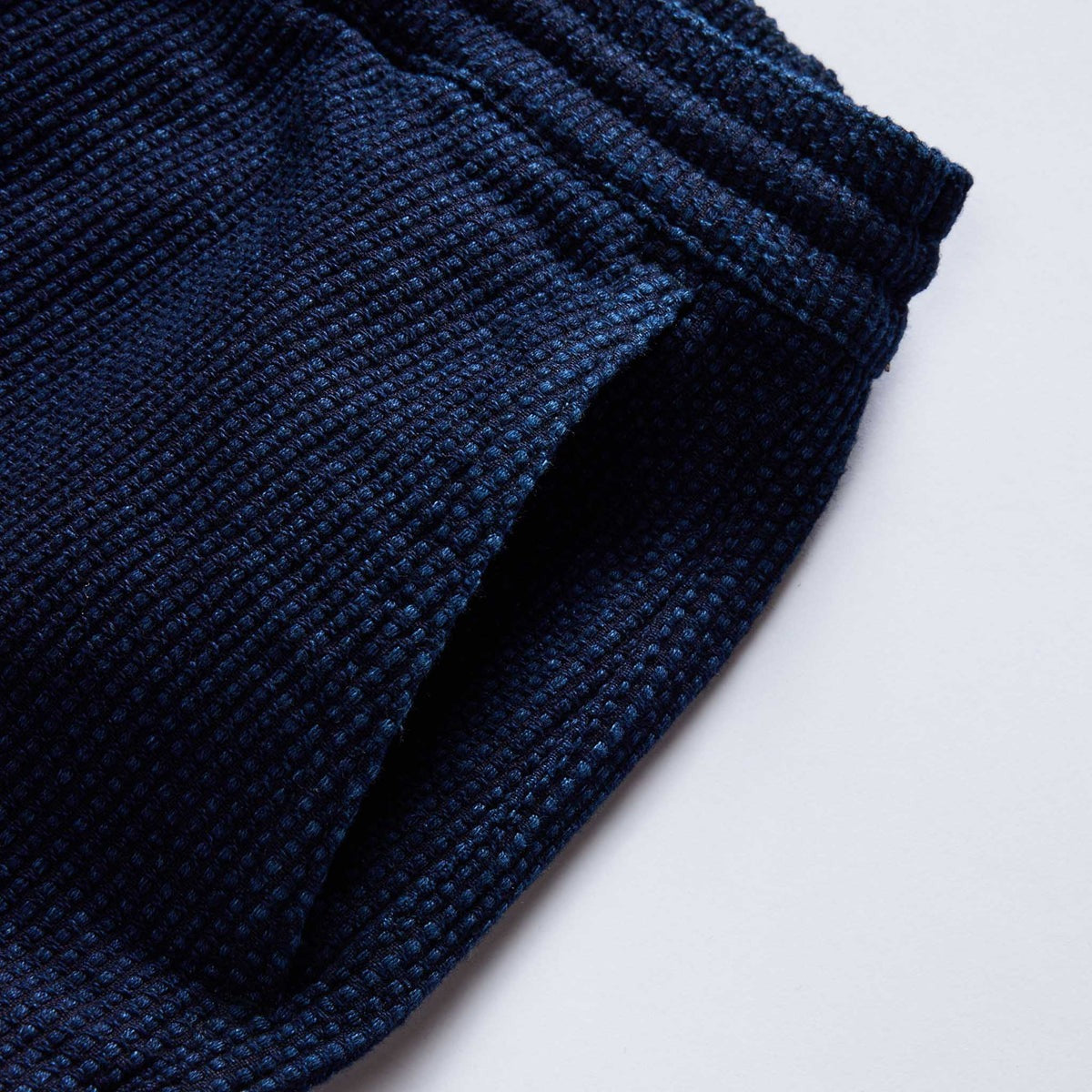 The Apres Pant Rinsed Indigo Sashiko