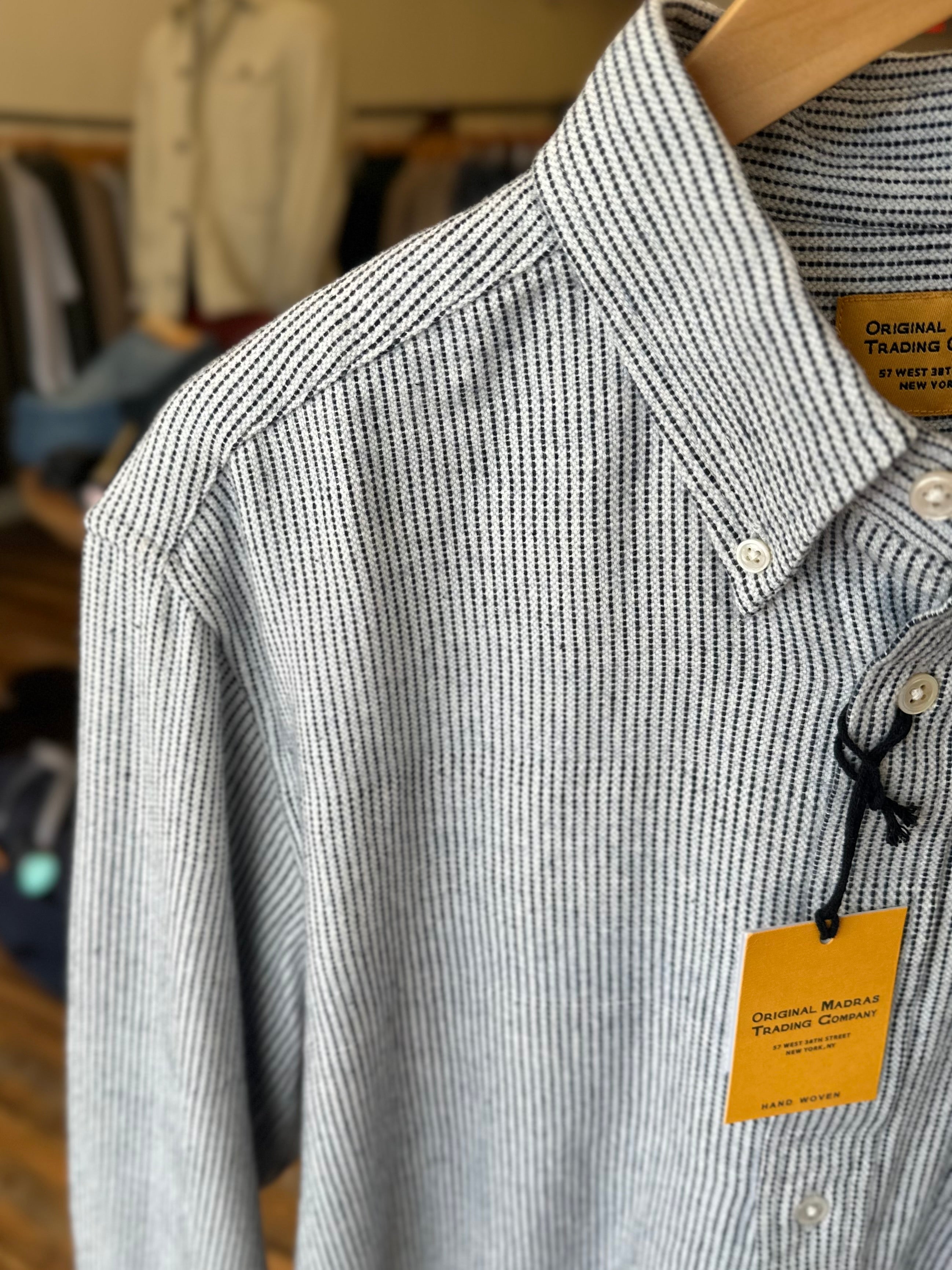 Classic Button Down L/S Blue Stripe