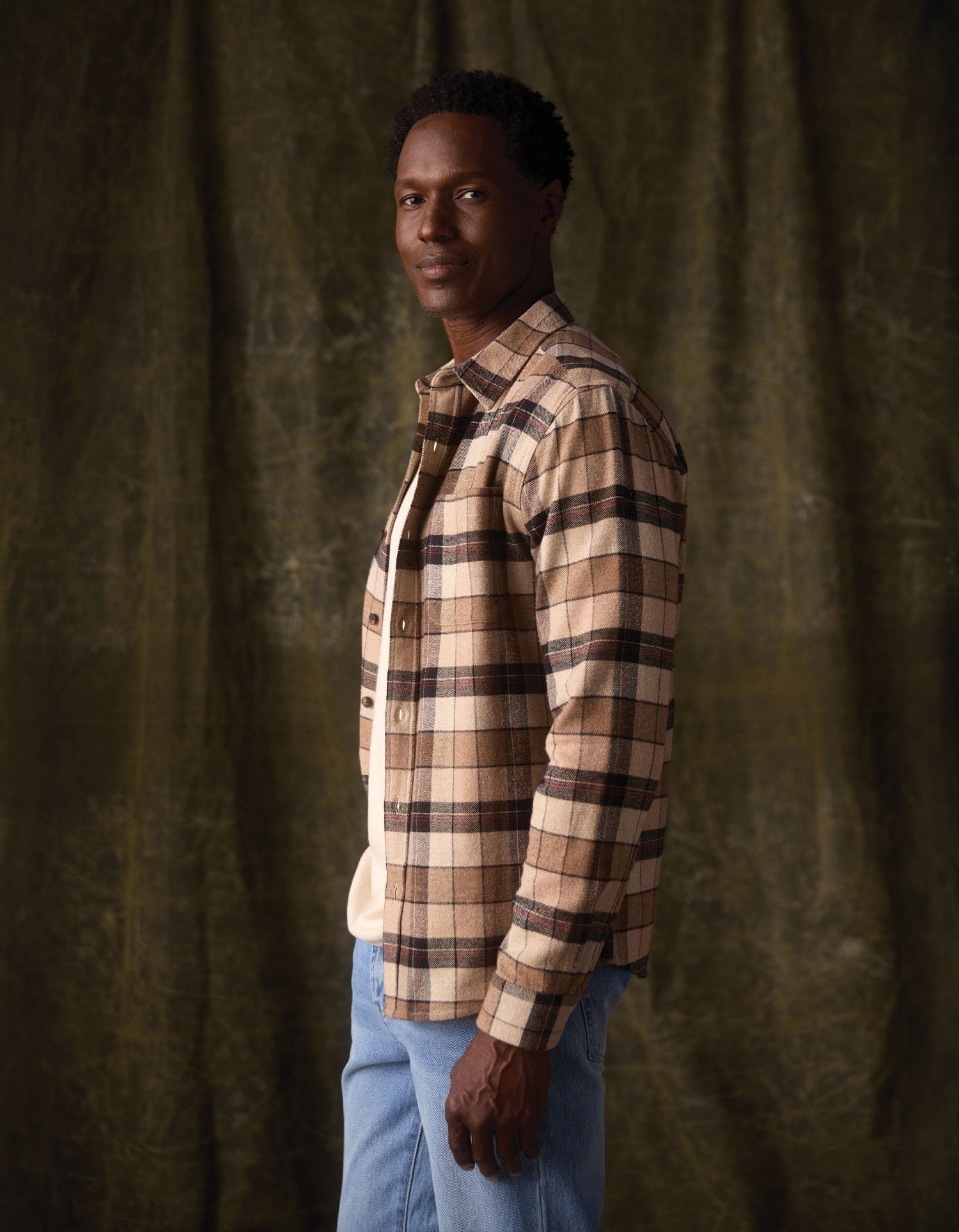 Louis Heavyweight Flannel Overshirt Mink Plaid