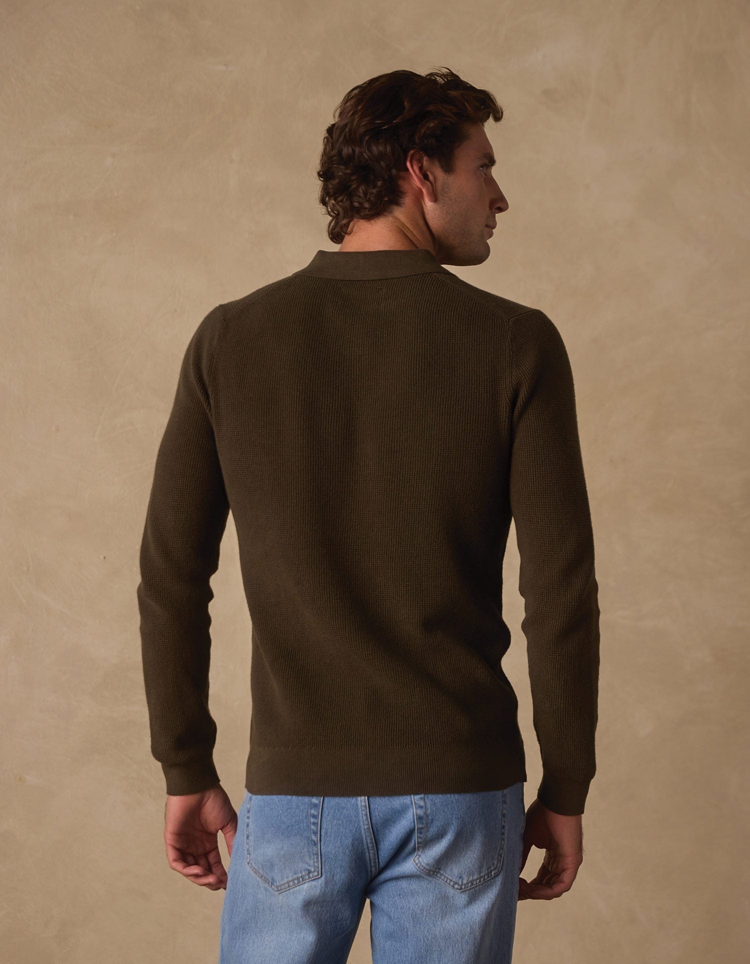 Robles Knit Waffle Stitch Polo Alpine