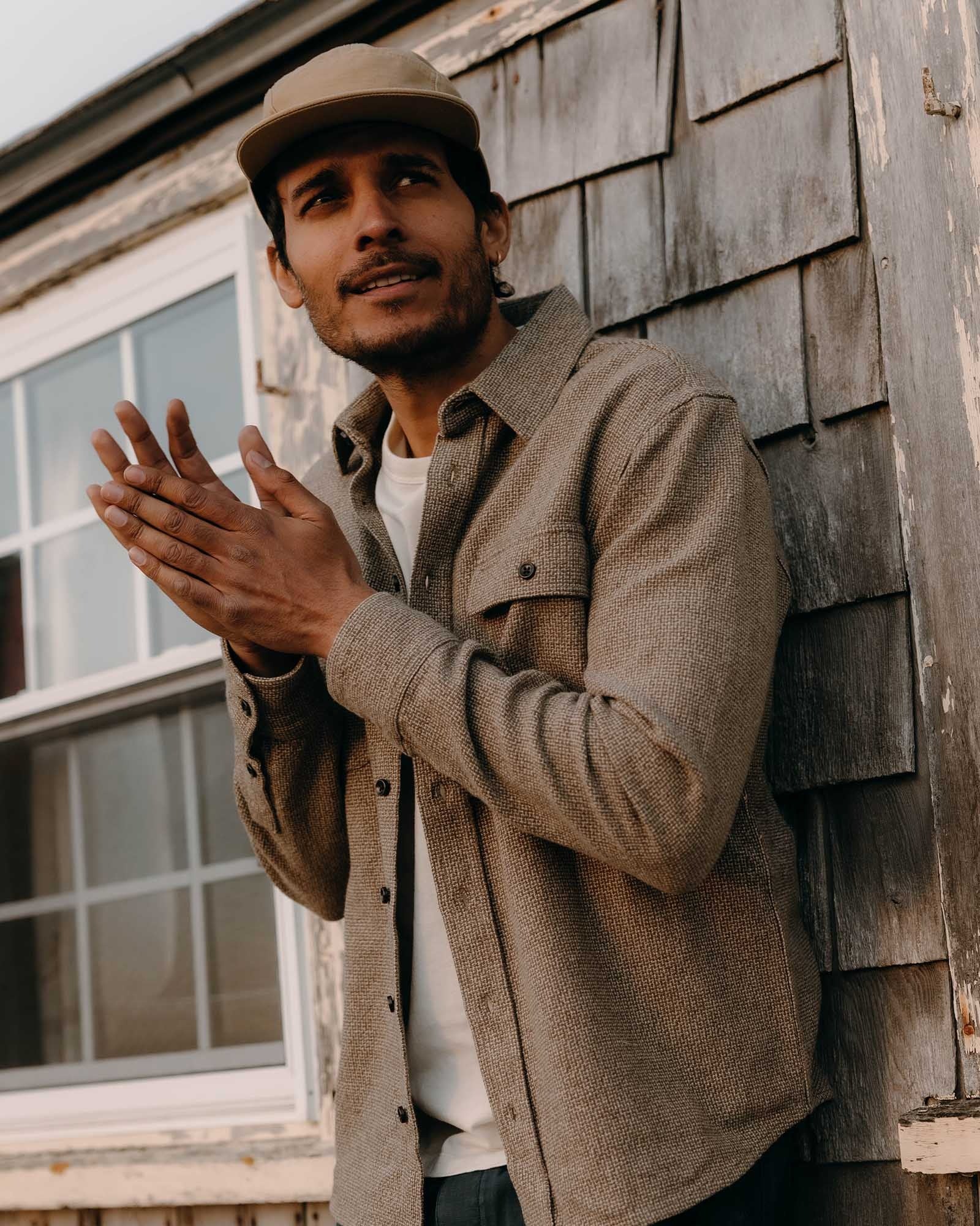 The Ledge Shirt Army Linen Tweed