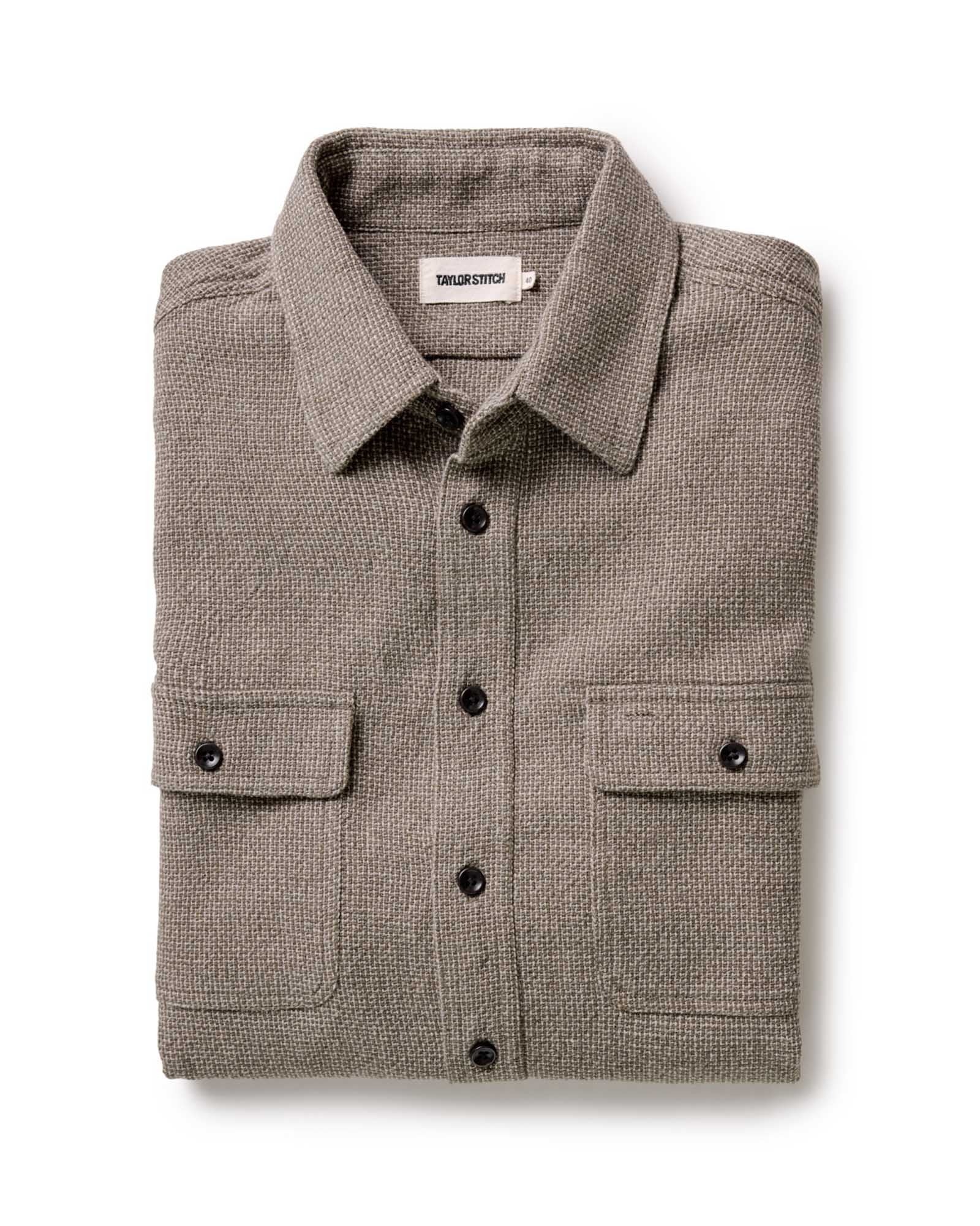 The Ledge Shirt Army Linen Tweed