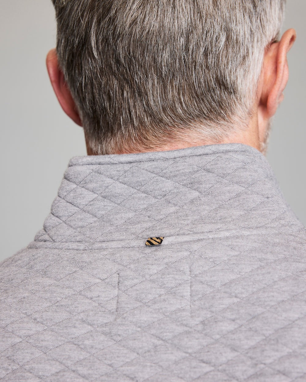 Diamond Quilt Half Zip Medium Grey