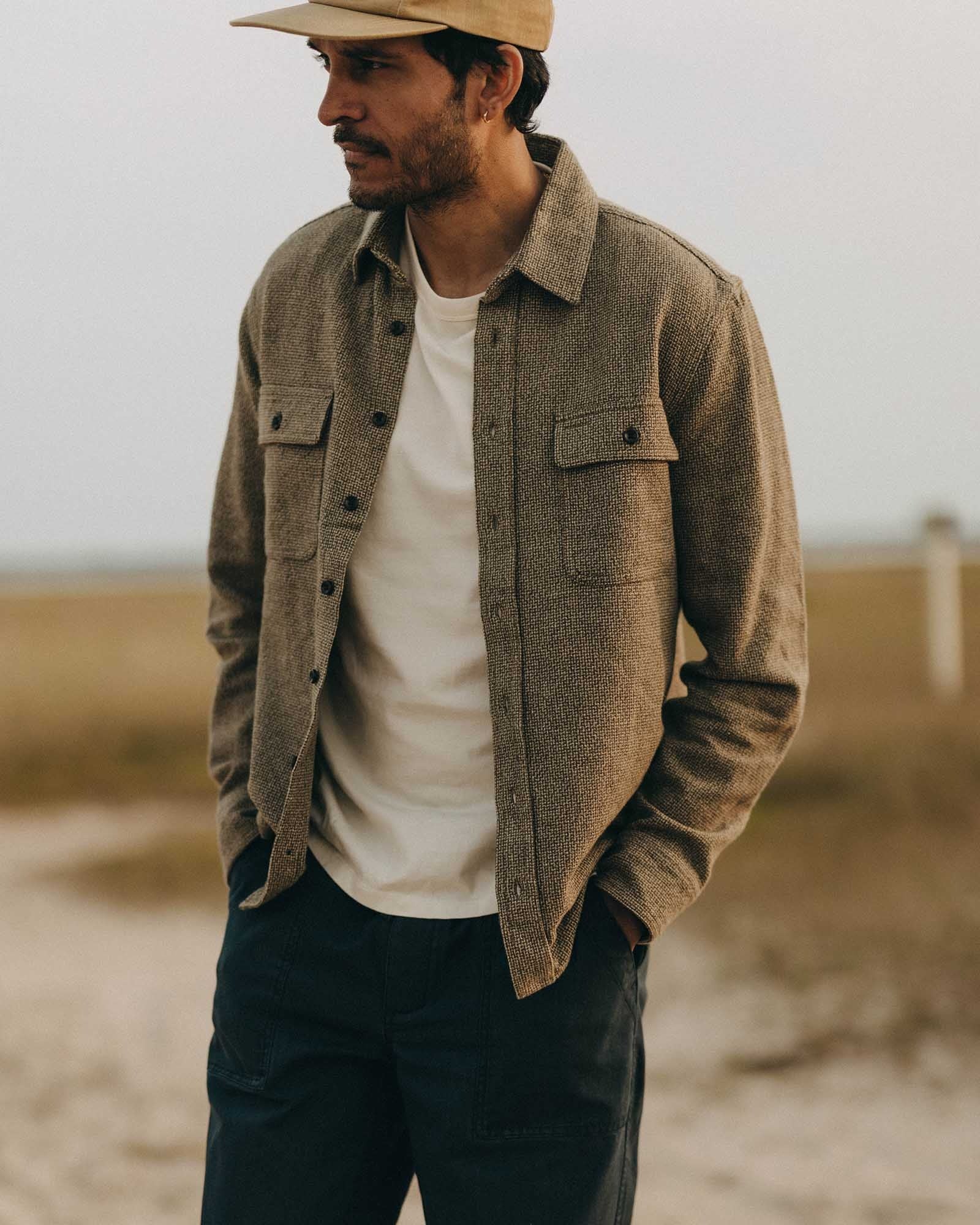 The Ledge Shirt Army Linen Tweed