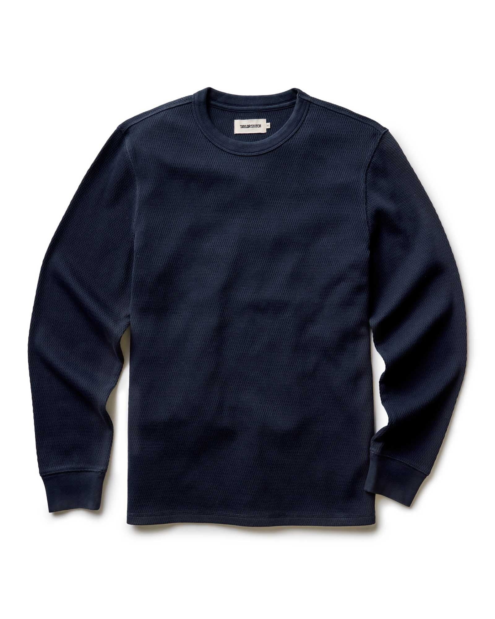 The Organic Cotton Crew Dark Navy Waffle