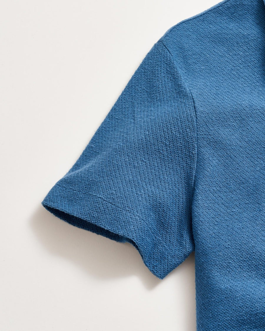 Hemp Cotton Twill Polo Dark Blue