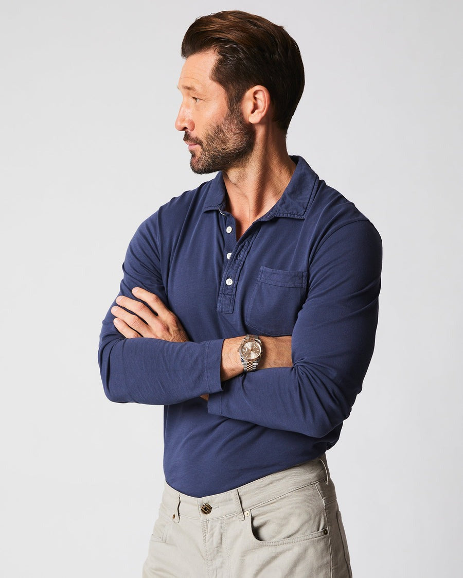 Long Sleeve Pensacola Polo Navy