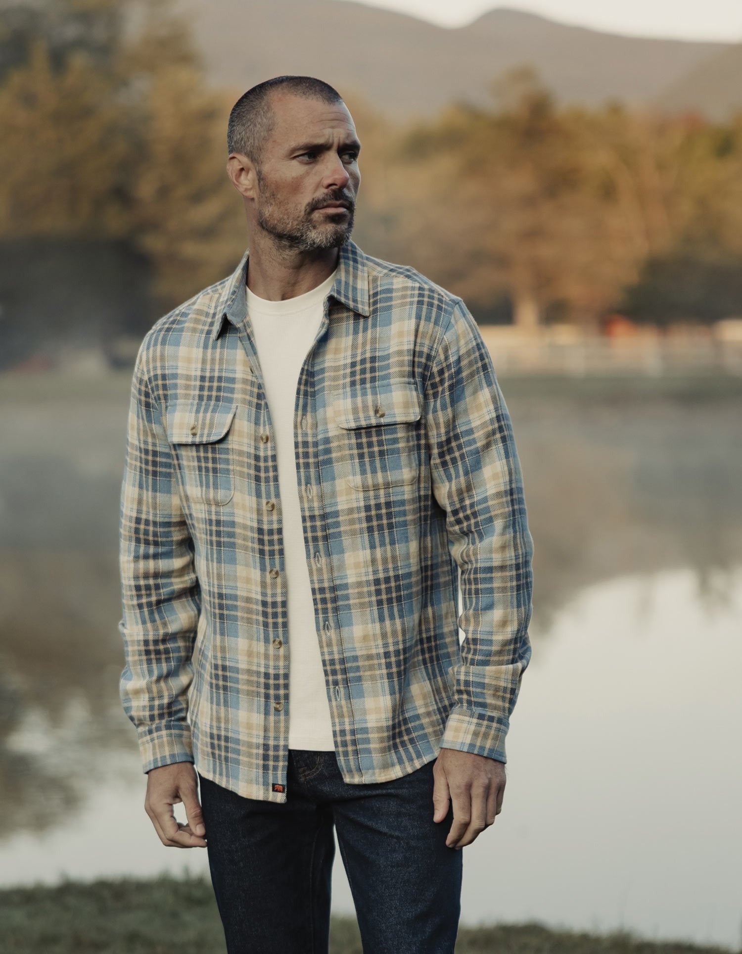 Mountain Overshirt Vintage Blue Plaid