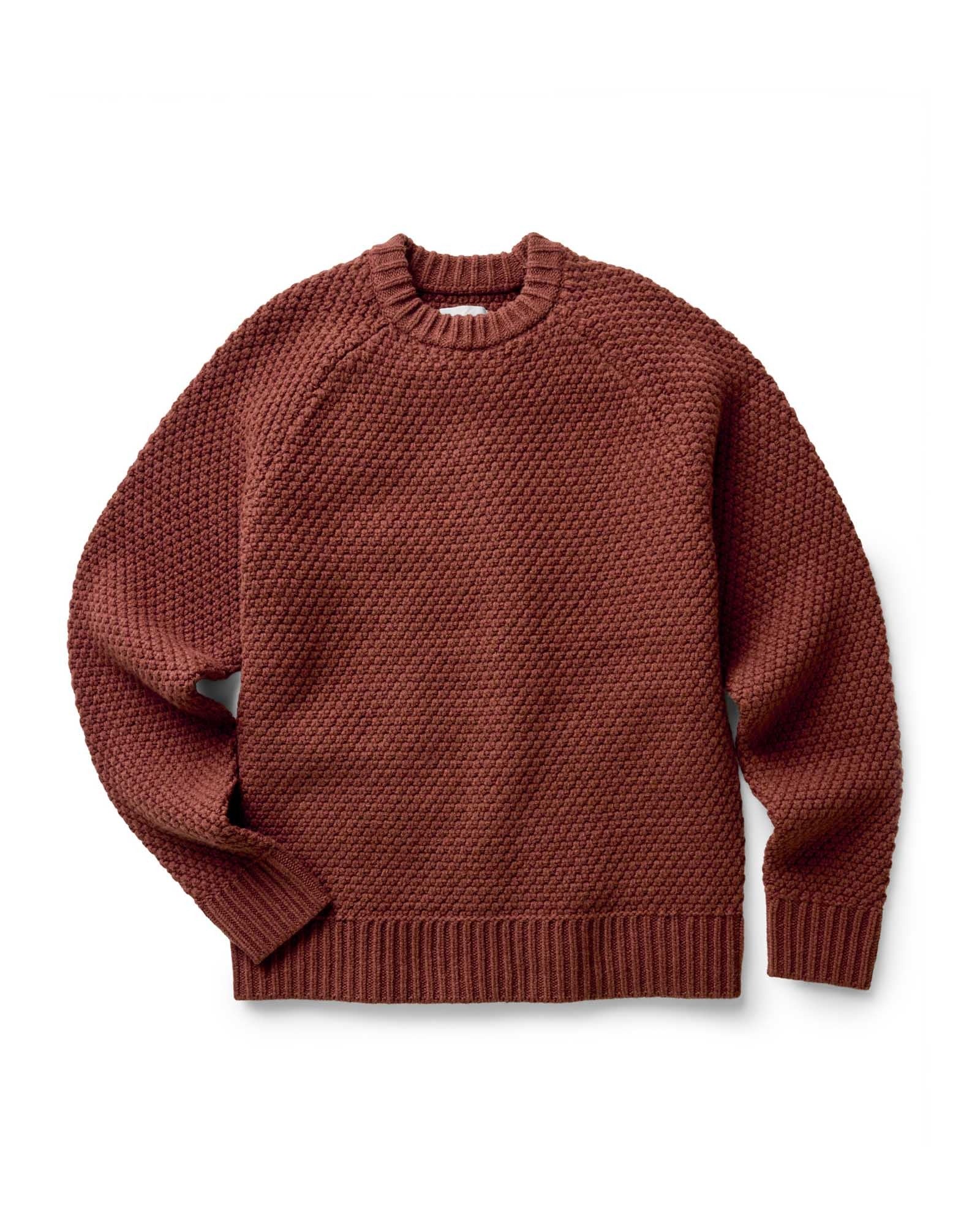 The Fisherman Sweater Heather Brick Merino