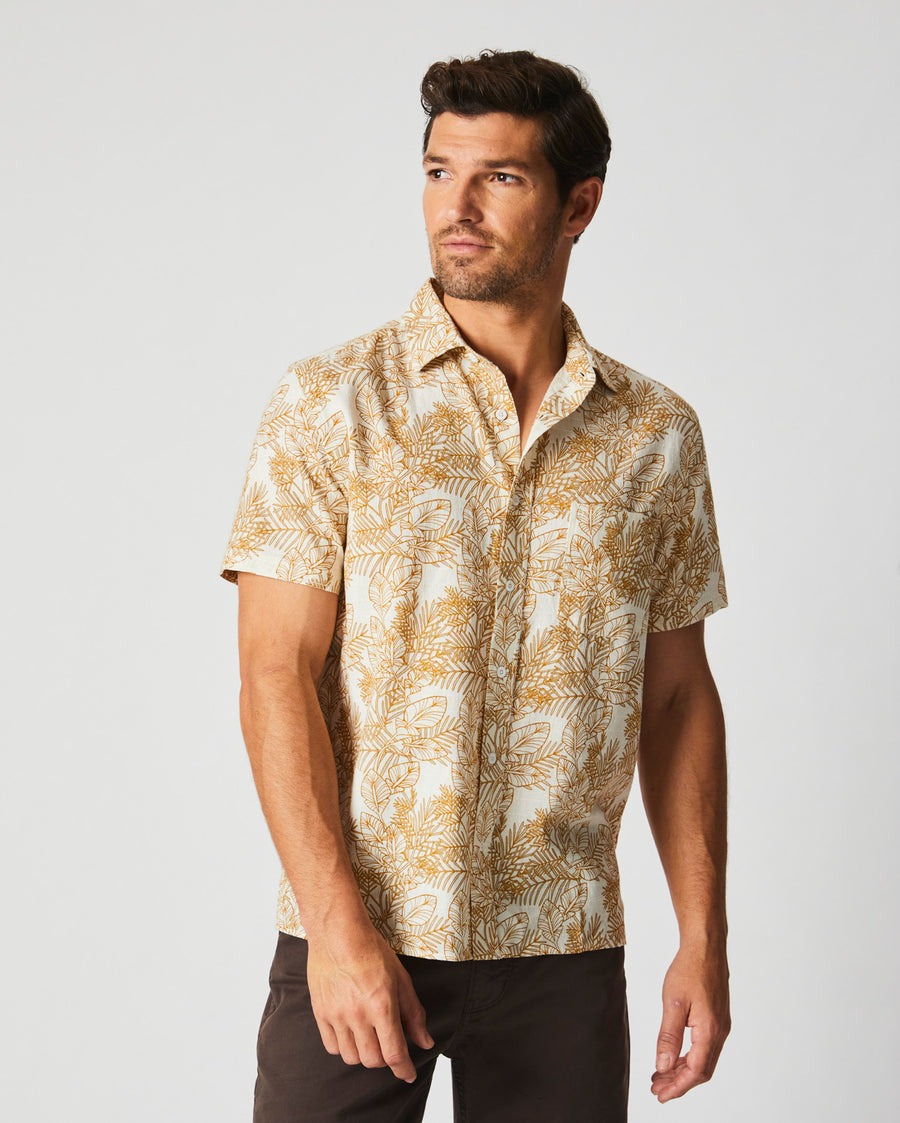 Short Sleeve Textural Pine Treme Block Shirt Tinted White/Multi