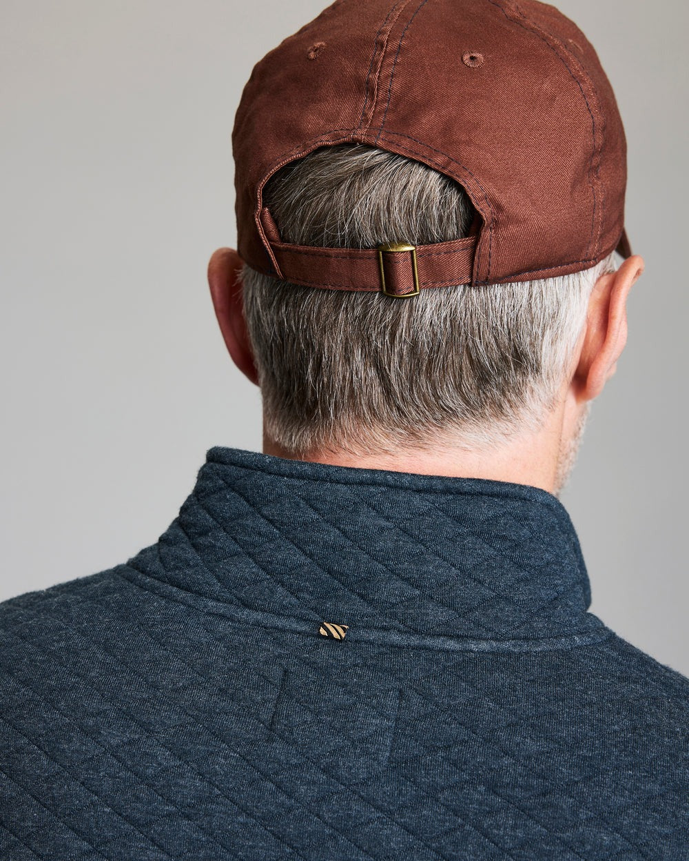 Diamond Quilt Half Zip Carbon Blue