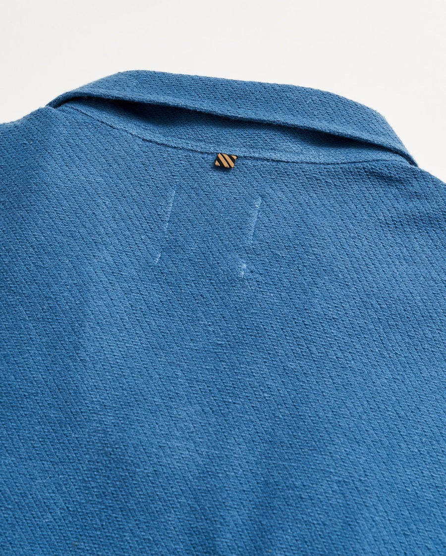 Hemp Cotton Twill Polo Dark Blue