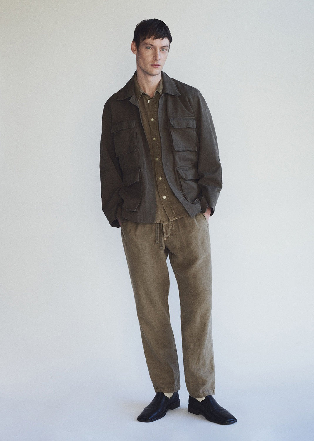 Drawstring Deck Pant Dark Khaki (Reservoir)