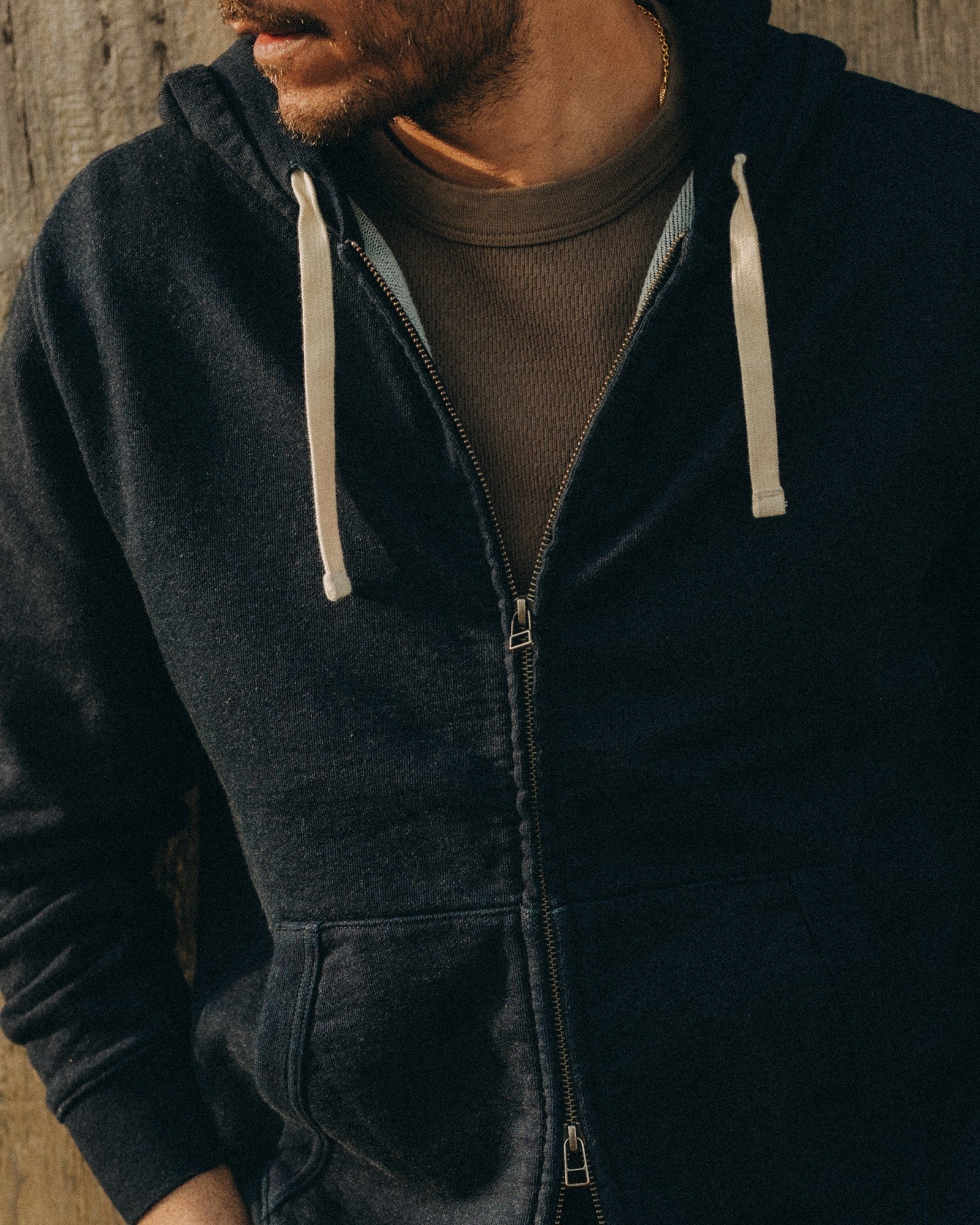 The Apres Zip Hoodie Rinsed Indigo Terry