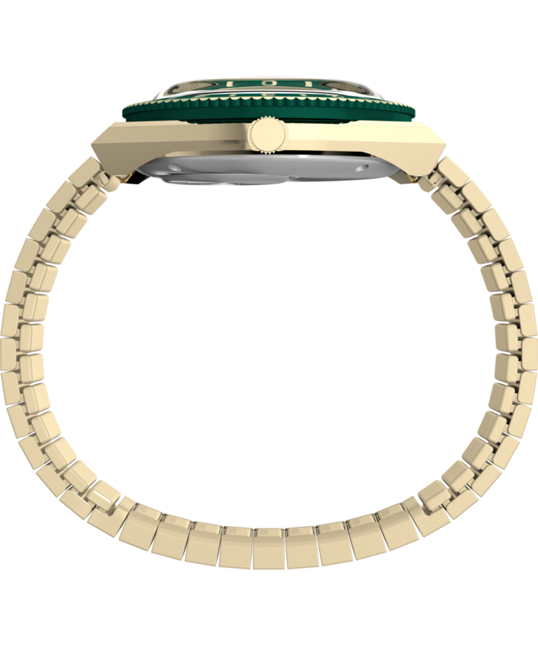 Diver Inspired Q Gold-tone Case and Expansion Band with Malachite Dial