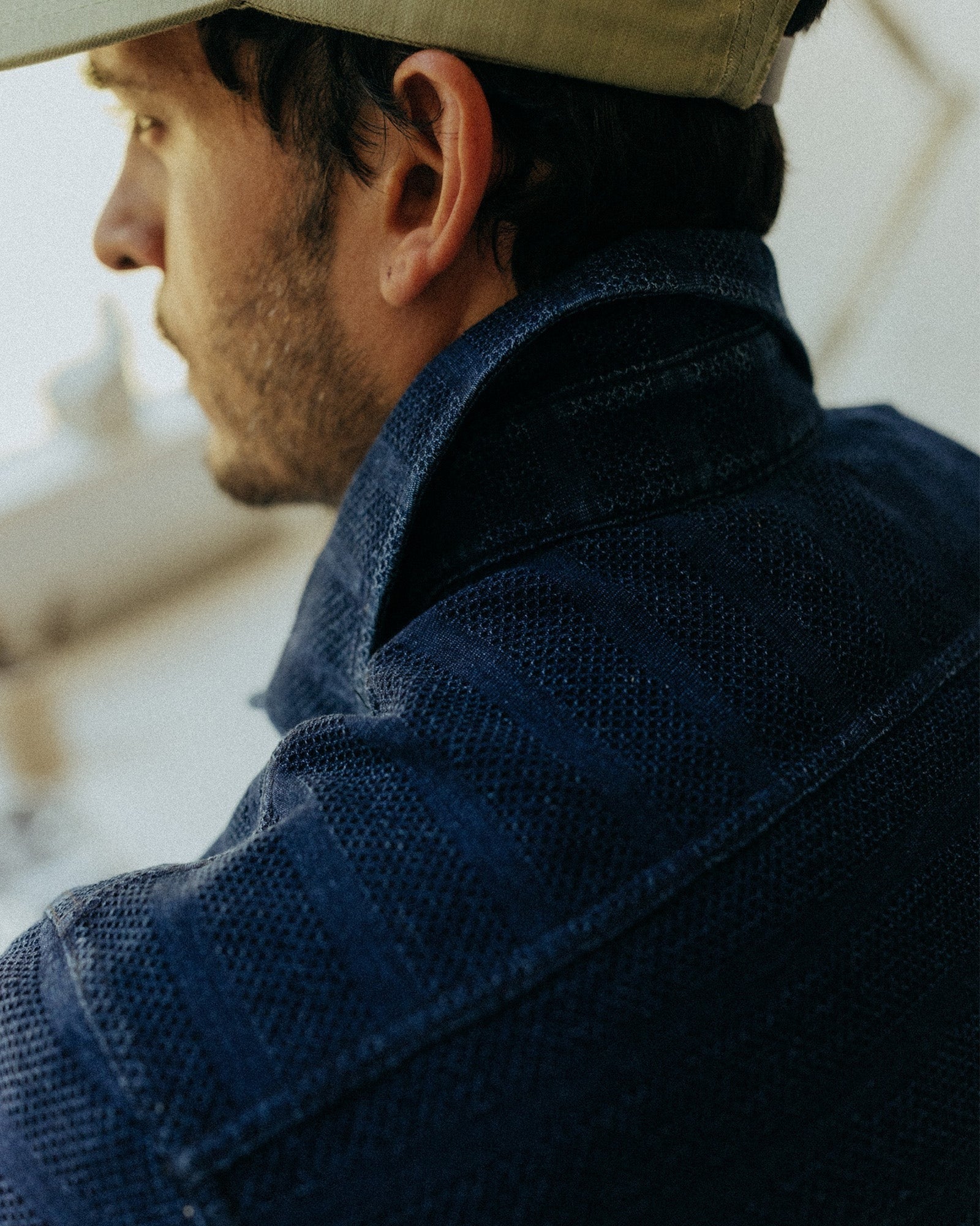 The L/S Polo Indigo Knit Stripe