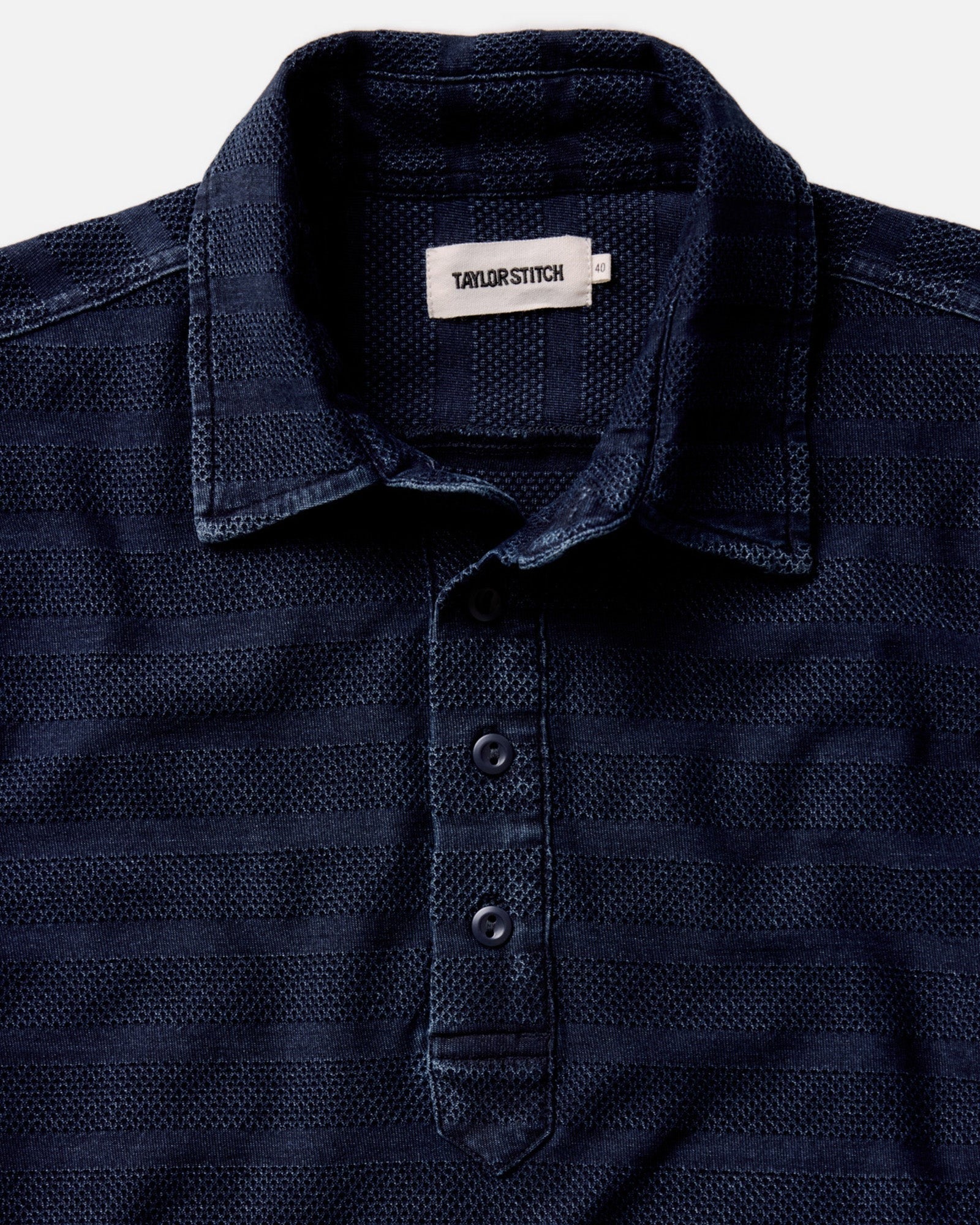 The L/S Polo Indigo Knit Stripe