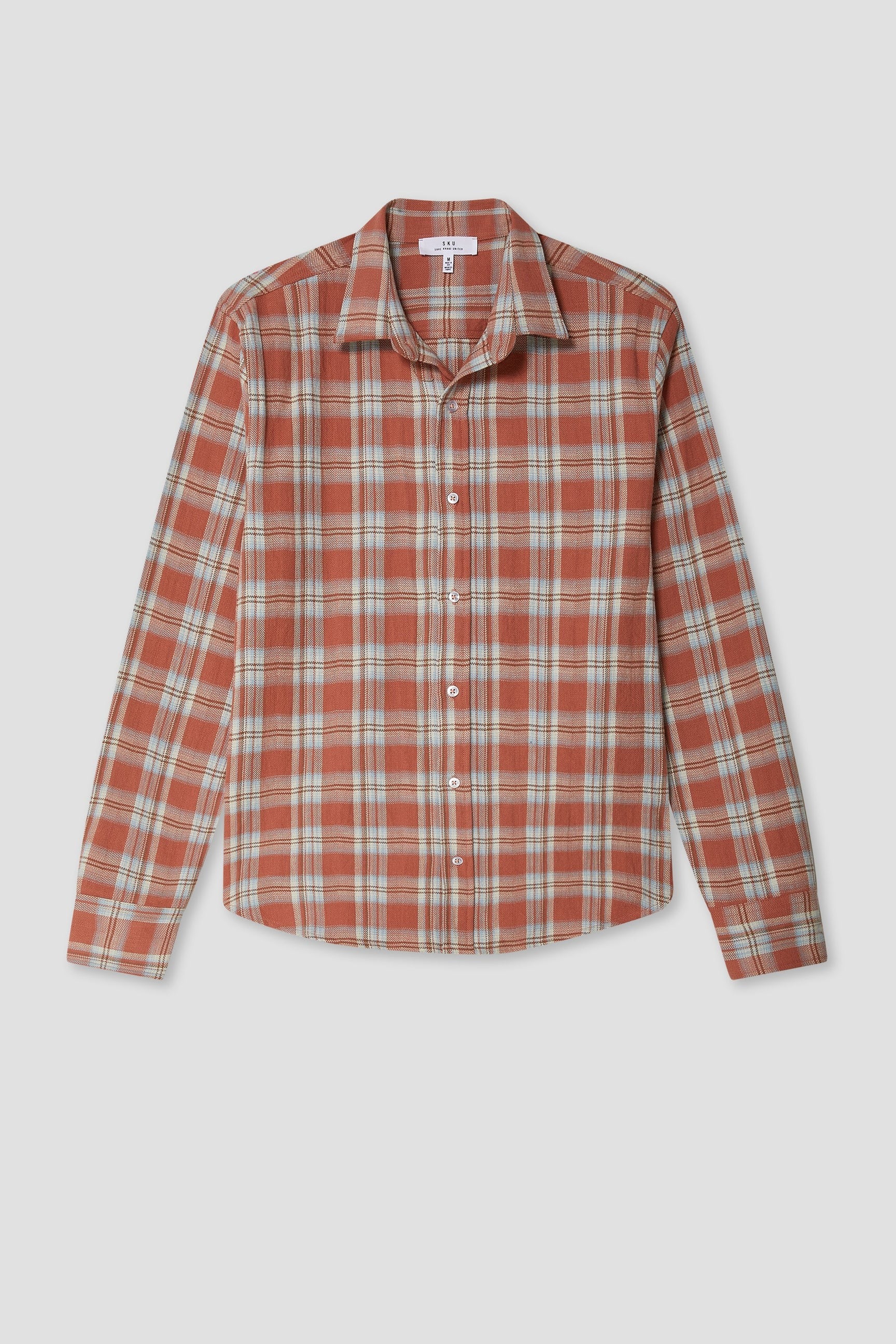 Japanese Slub Flannel Shirt Burnt Orange