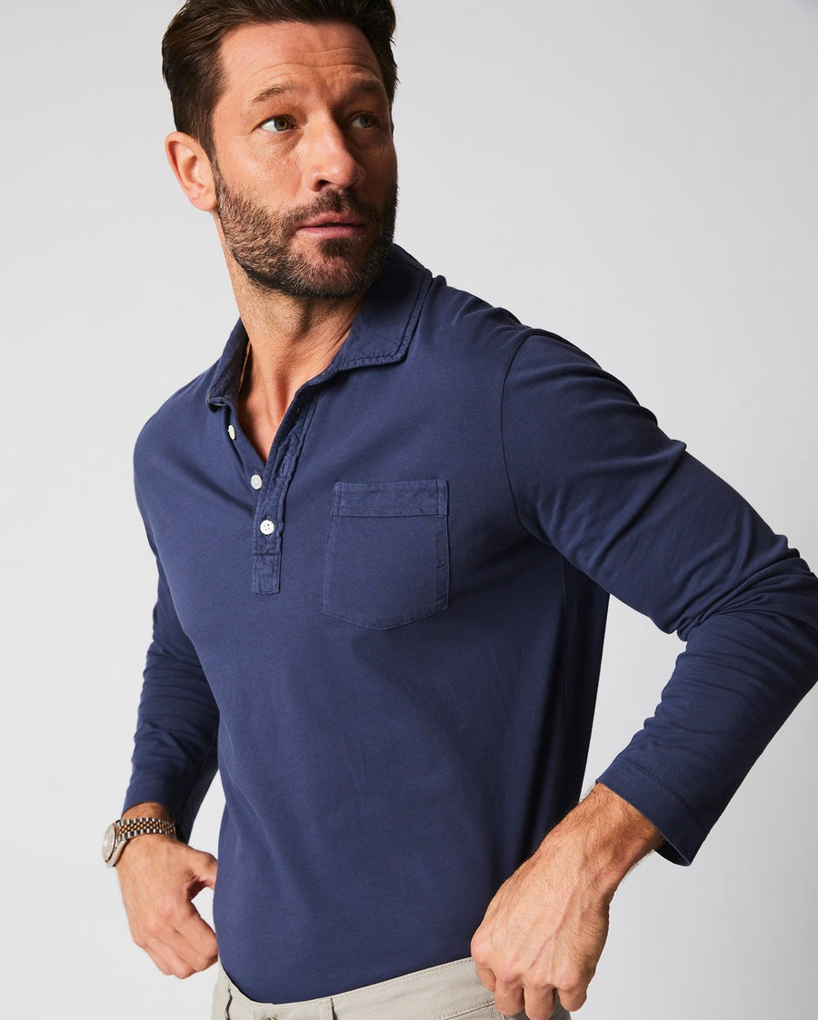 Long Sleeve Pensacola Polo Navy