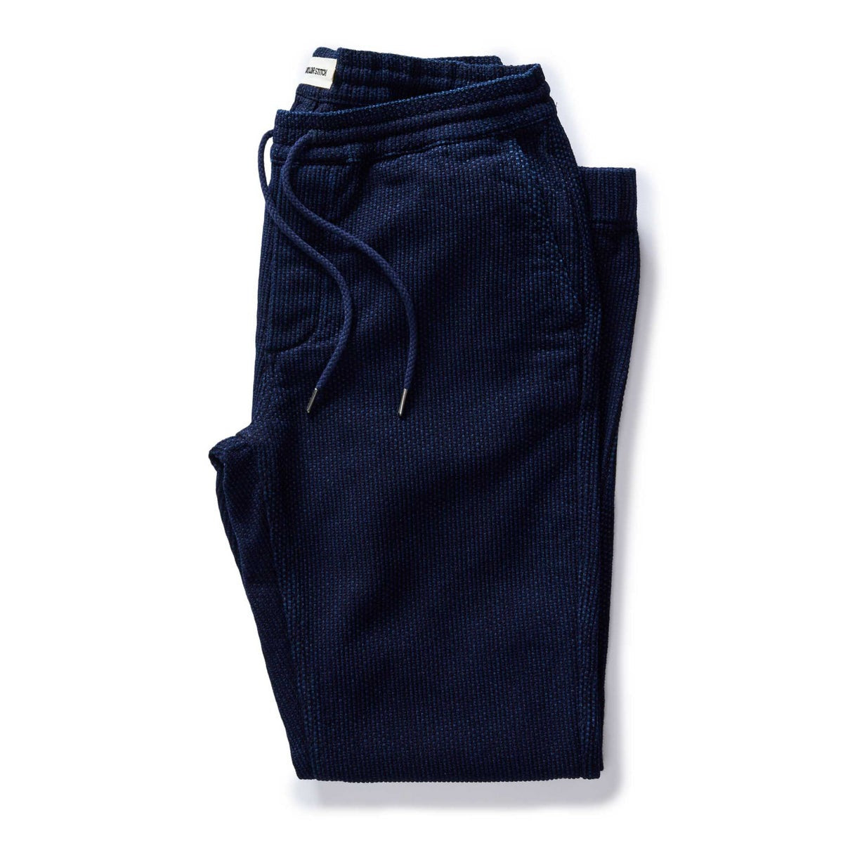 The Apres Pant Rinsed Indigo Sashiko