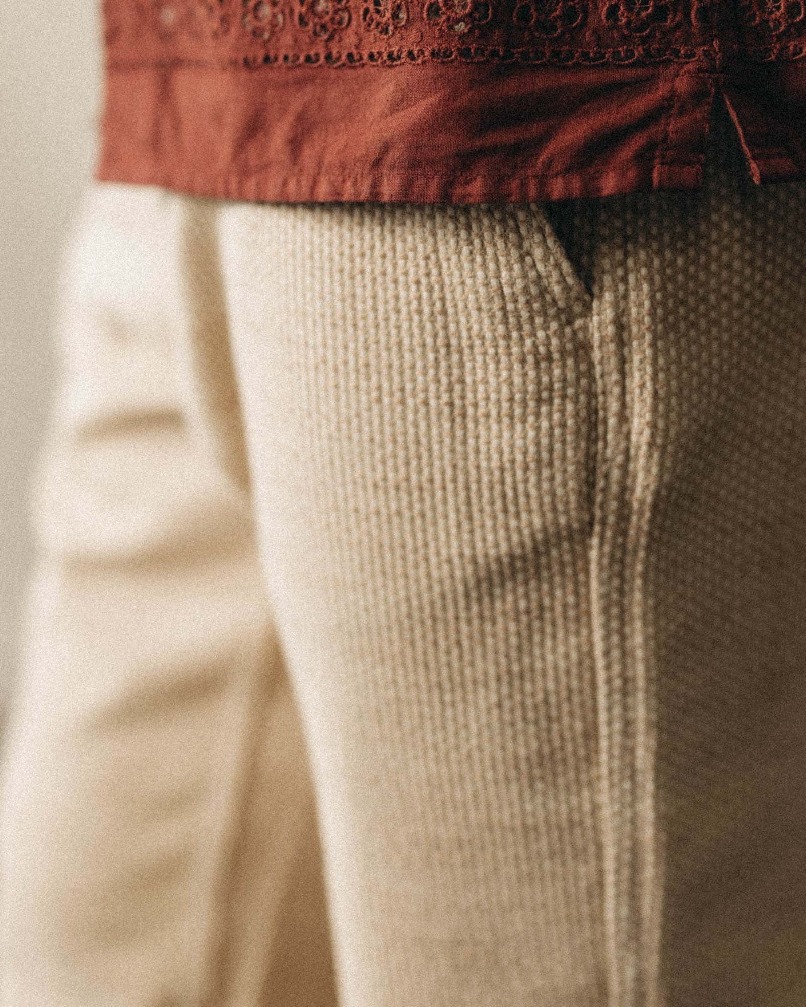 The Apres Pant Natural Sashiko