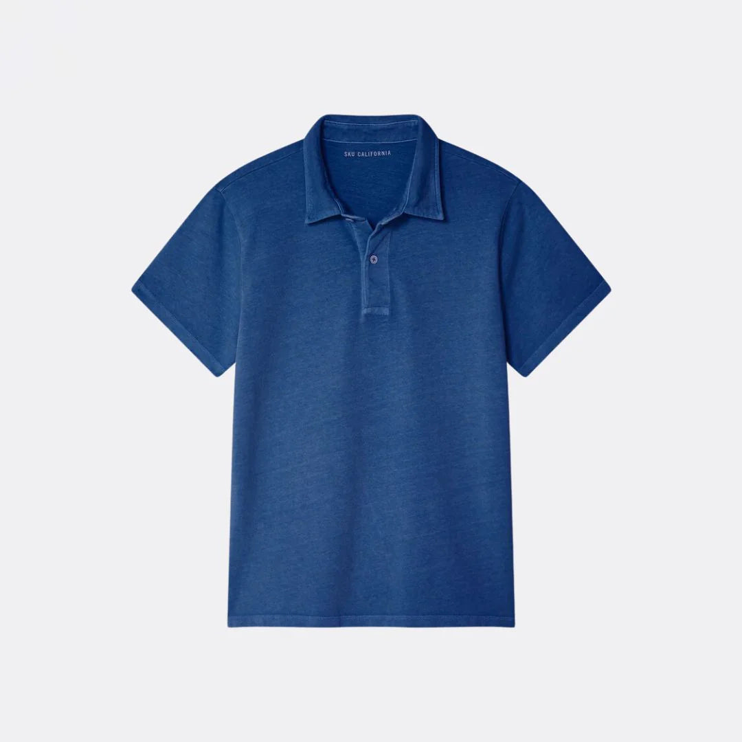 Organic Recycled Jersey Polo Union Blue