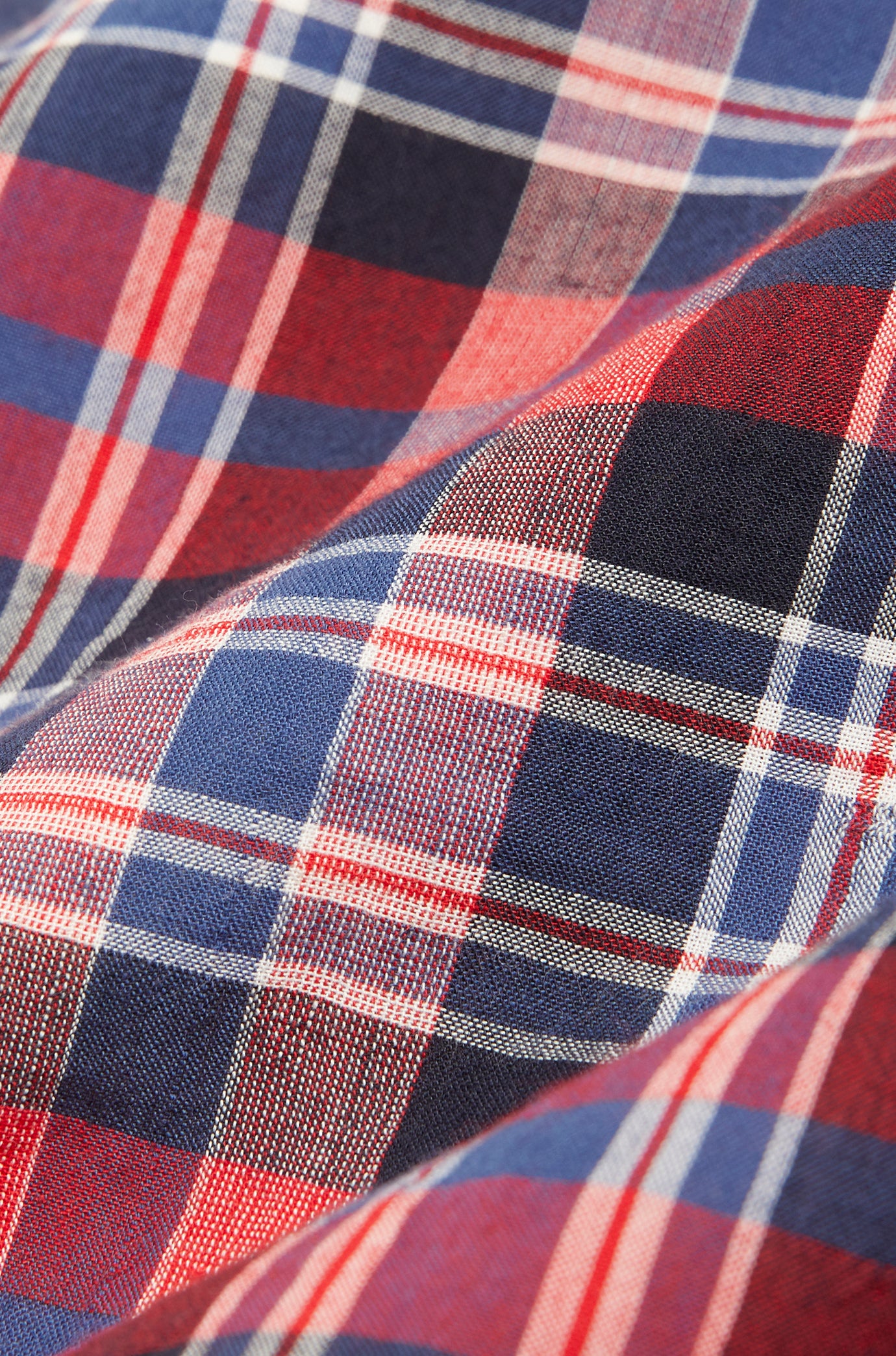 Classic Button Down Collar L/S Shirt Navy Red Check