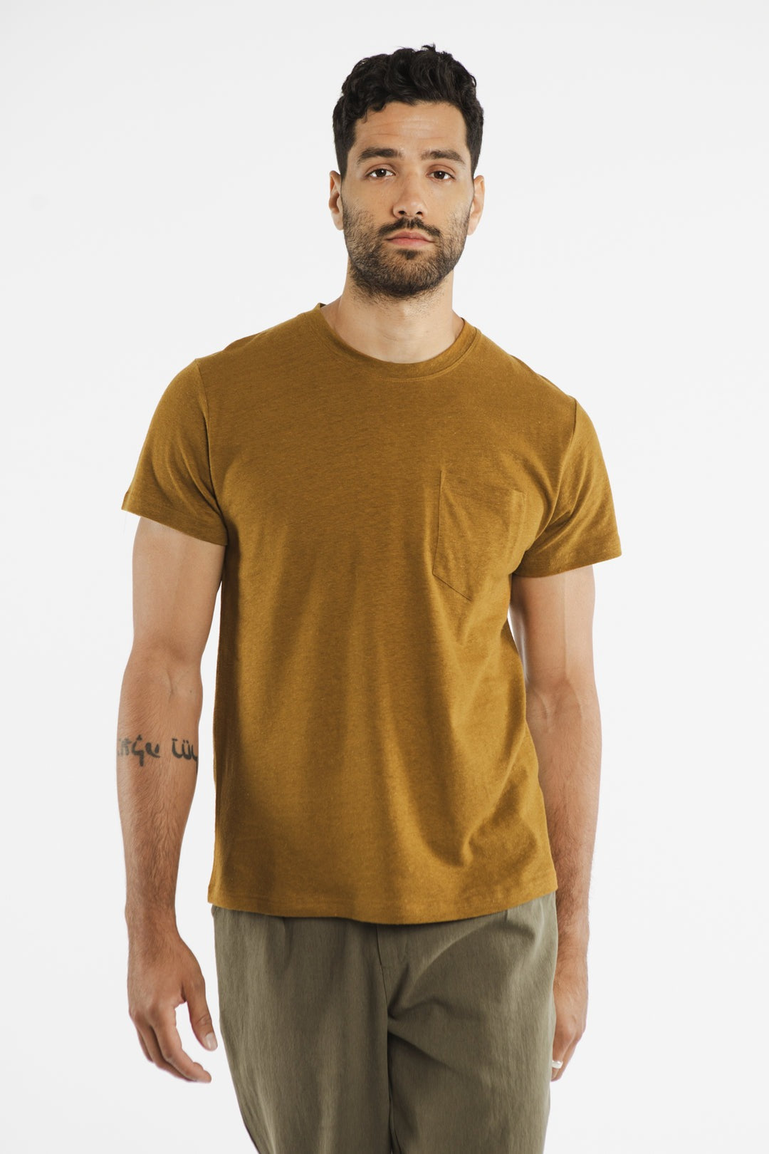 Organic Hemp Pocket Tee Ochre