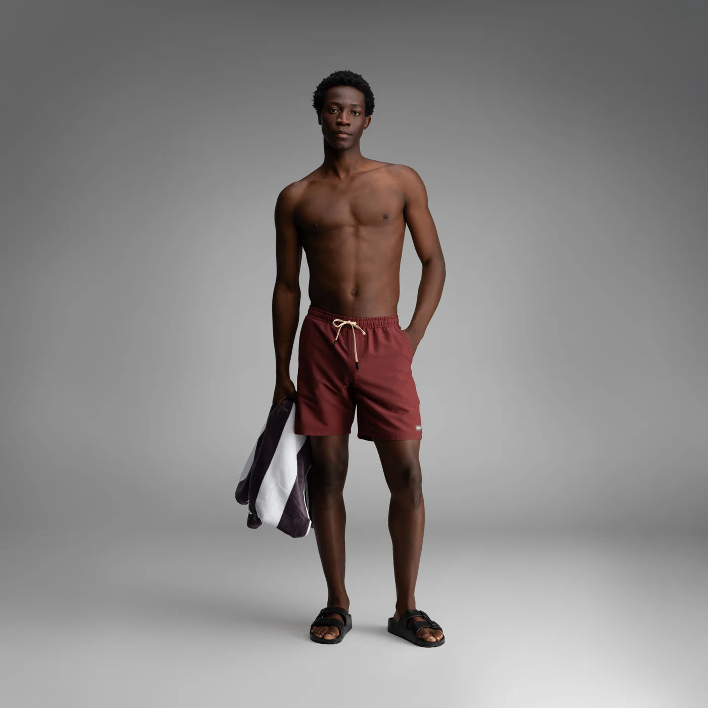 Wave Swim Short 2N1 Red Mahogany