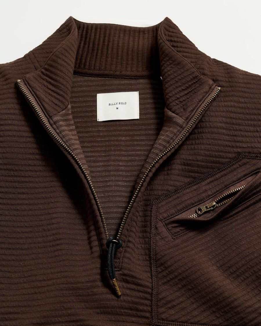 Quilted Half Zip Chocolate