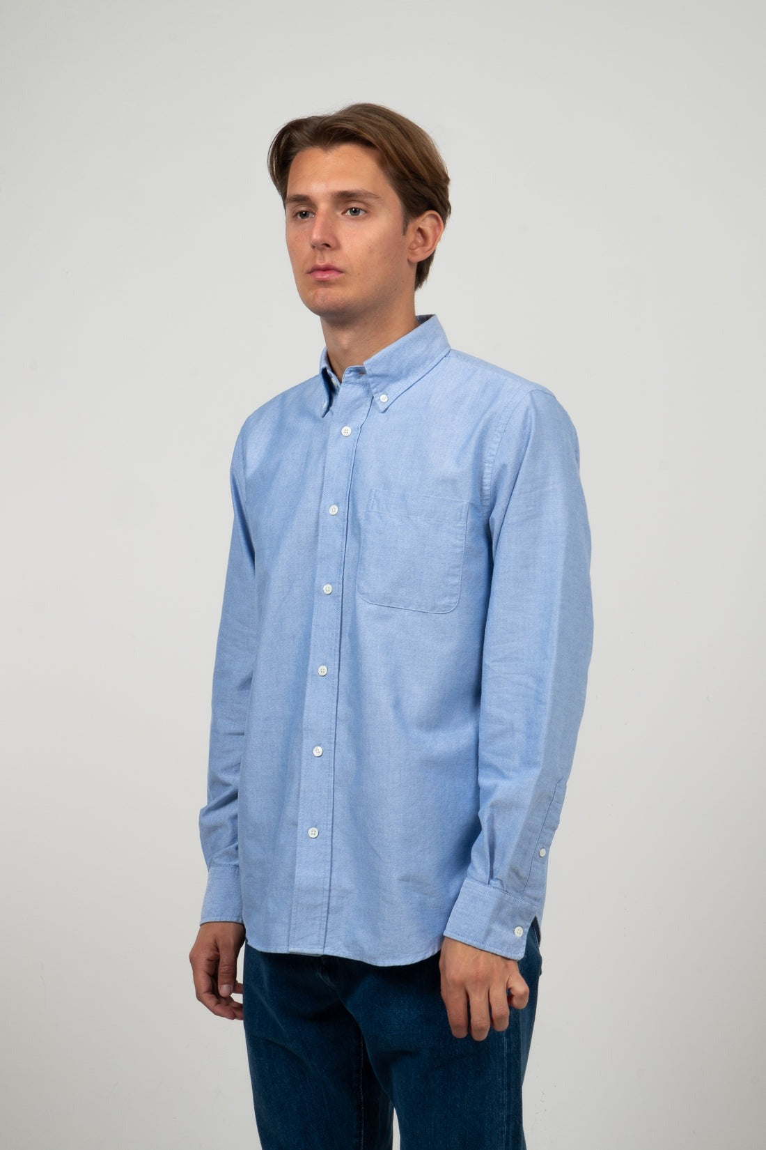 Button Down American Oxford Light Blue