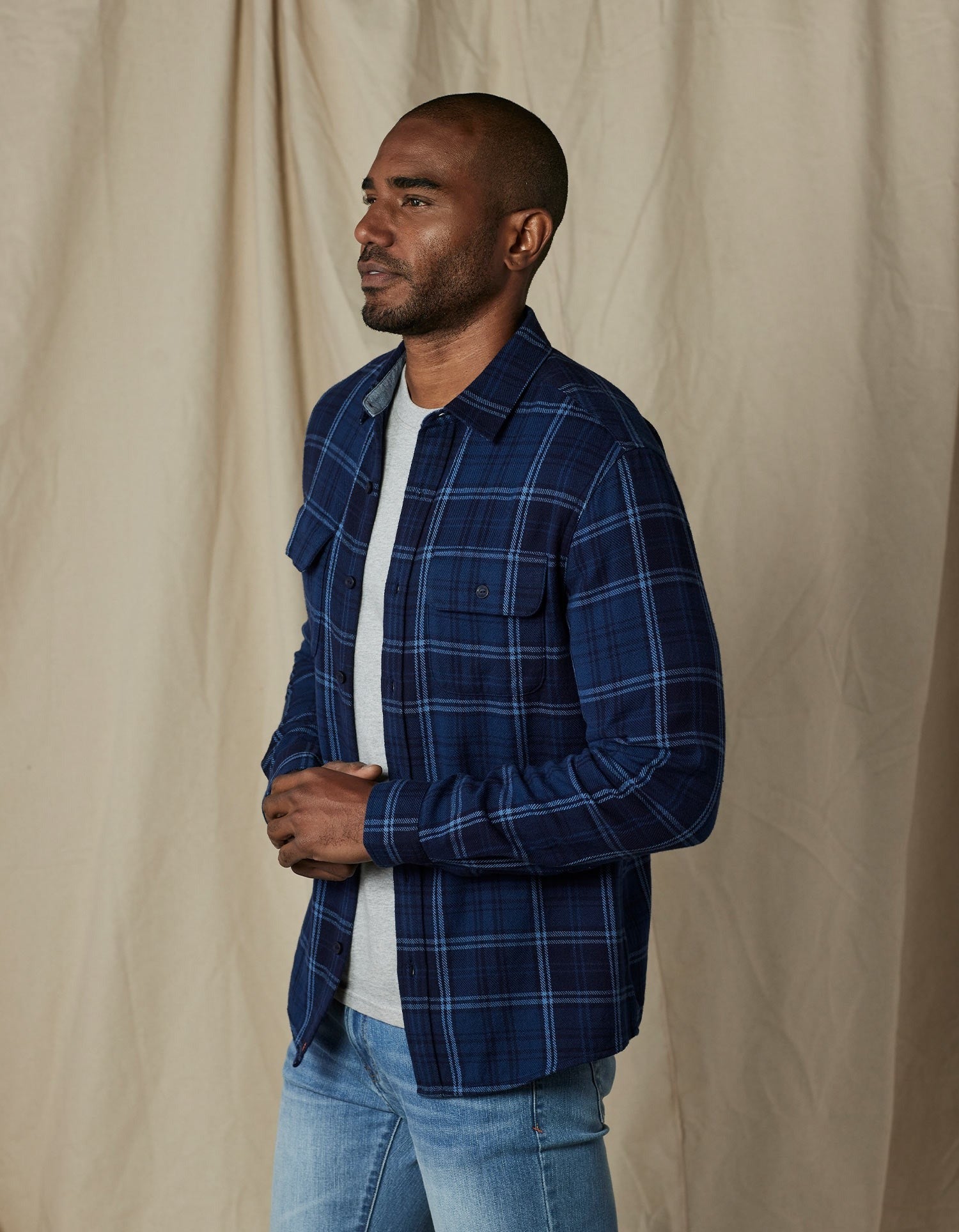 Mountain Overshirt Indigo Plaid
