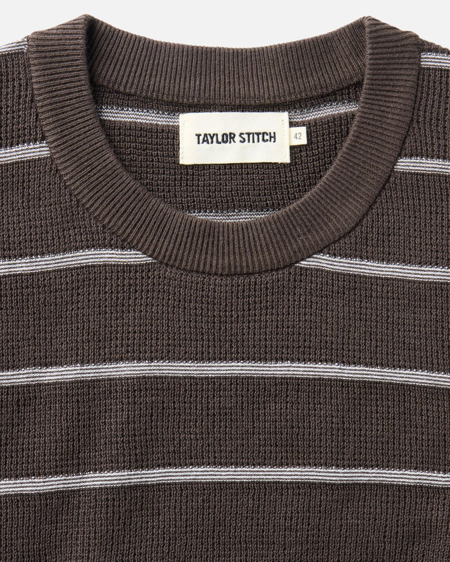 The Brody Sweater Tee Espresso Stripe