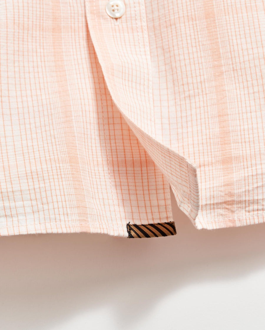 Short Sleeve Line Plaid Tuscumbia Shirt Button Down Pale Coral