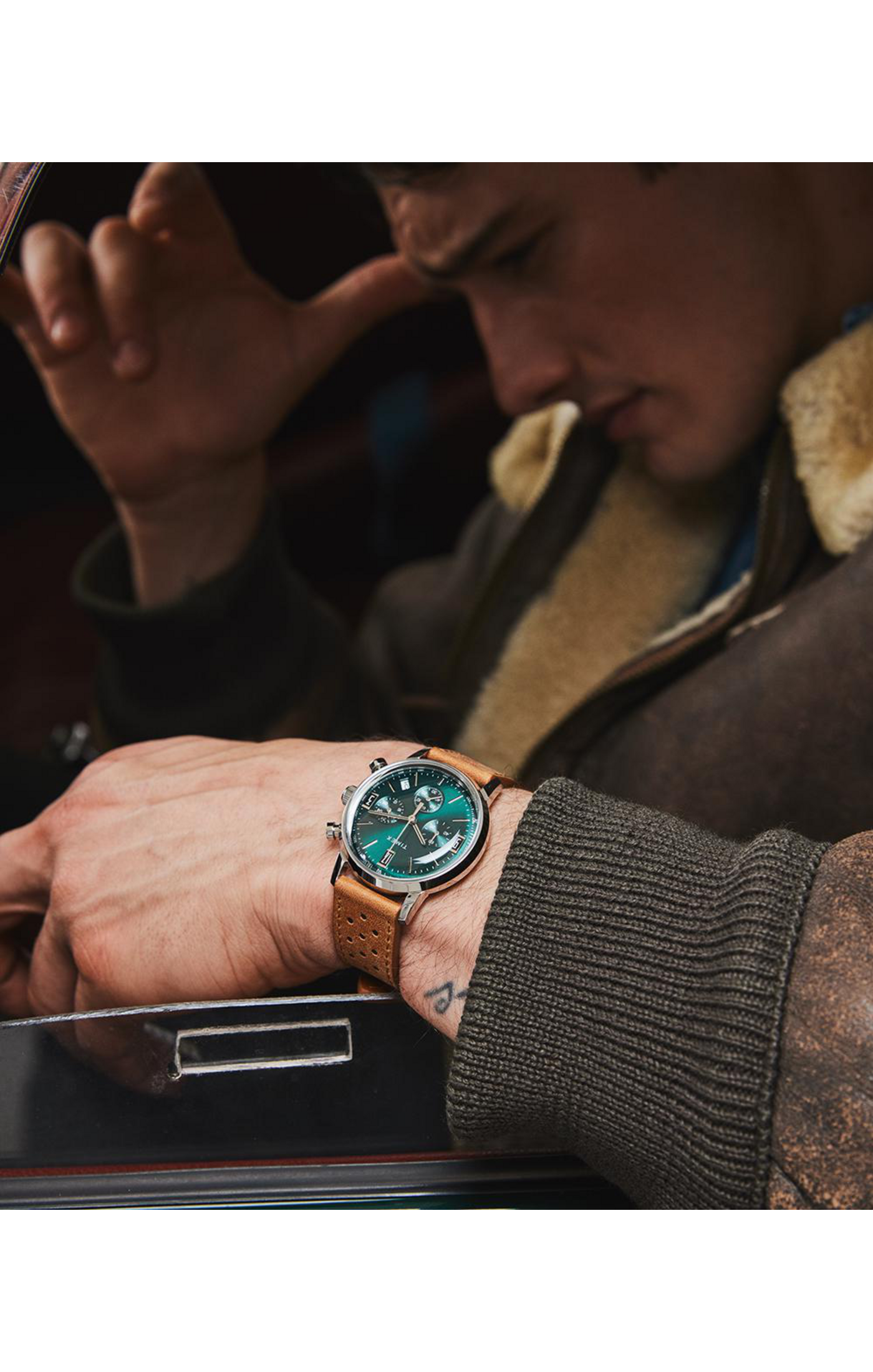 Marlin Chronograph Tachymeter - 40mm Leather Strap Watch