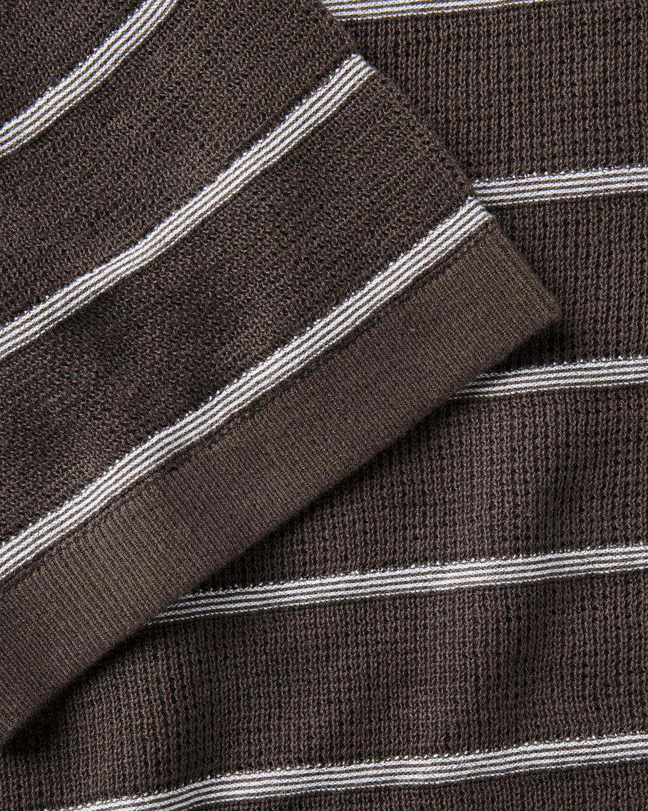 The Brody Sweater Tee Espresso Stripe