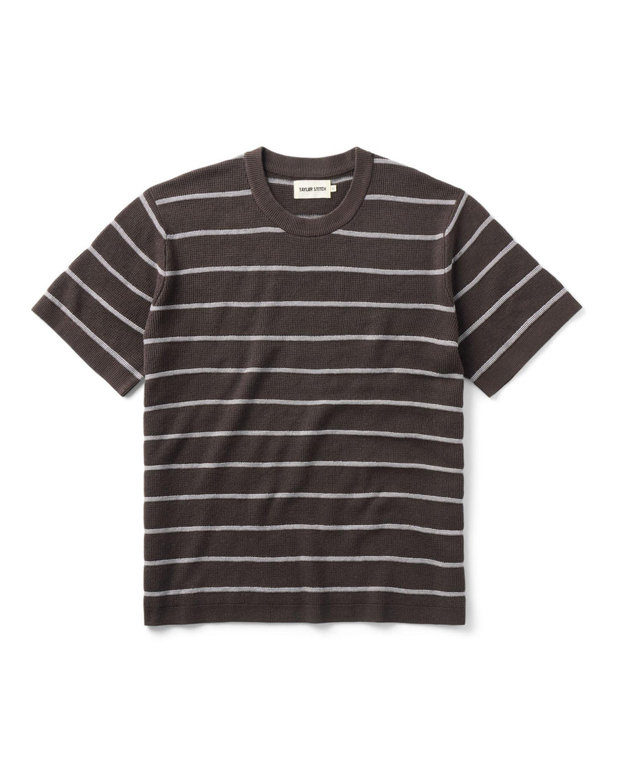 The Brody Sweater Tee Espresso Stripe