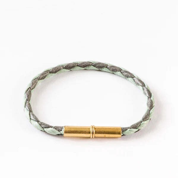 Flint Single Waxed Canvas Bracelet Sage/Gray