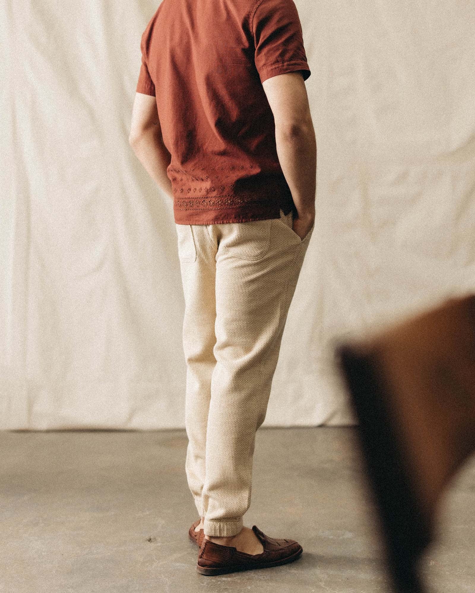 The Apres Pant Natural Sashiko