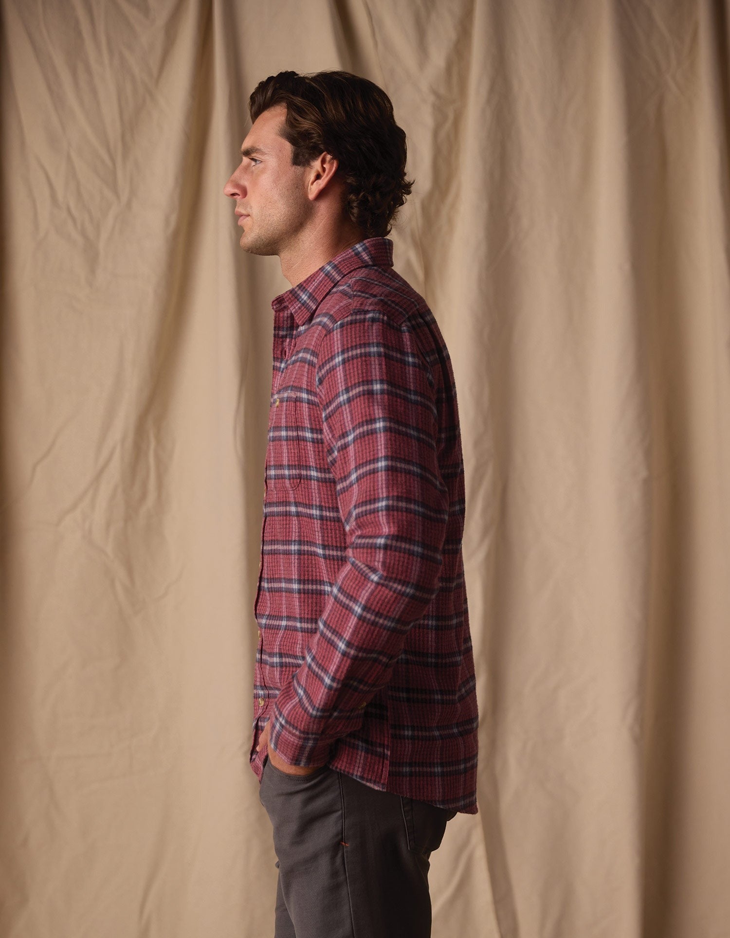 Hudson Double Brushed Flannel Mineral Red Plaid