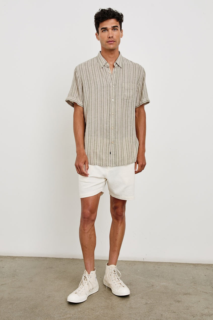 Carson Almond Mauve Stripe