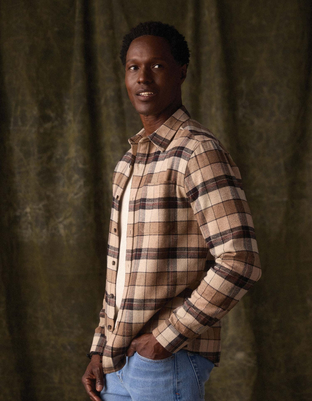 Louis Heavyweight Flannel Overshirt Mink Plaid