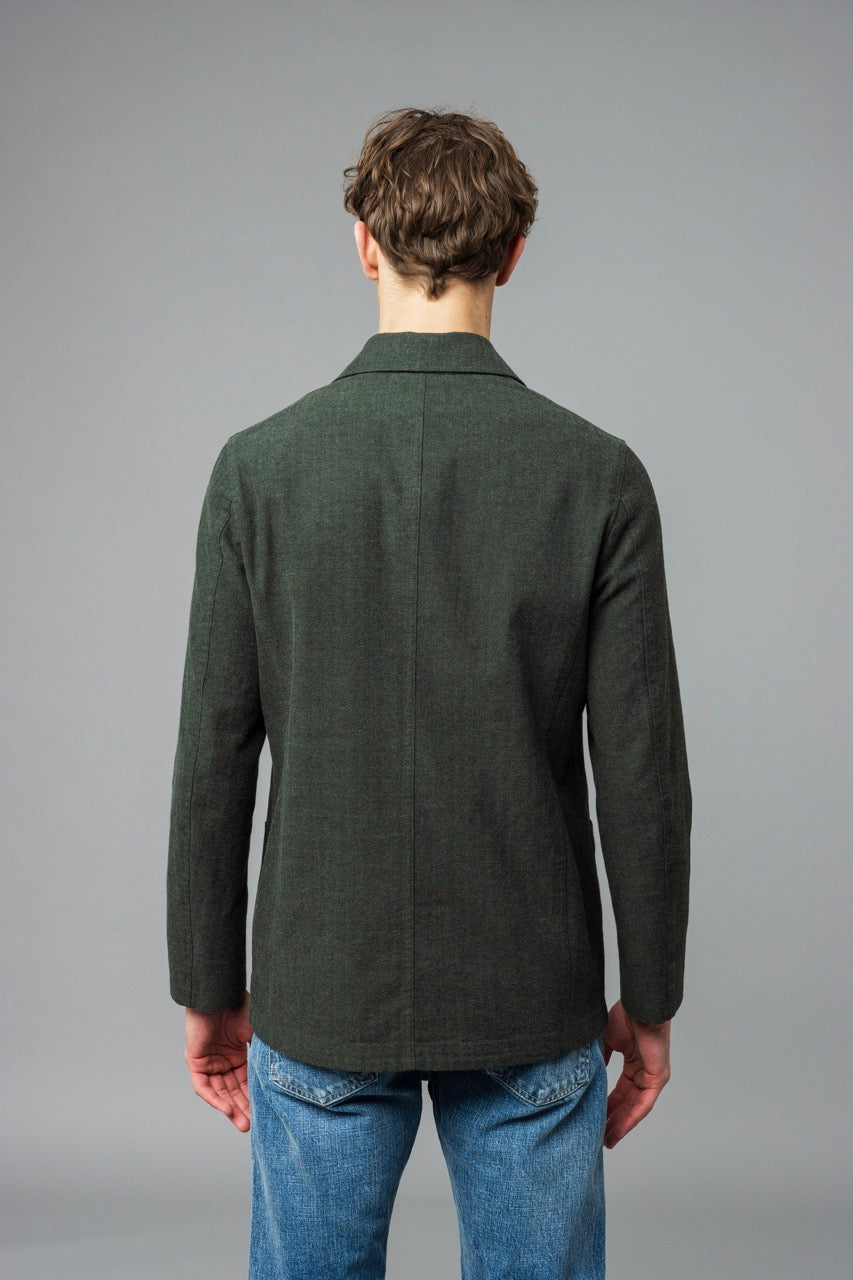 Brewer Jacket Herringbone Forest Green