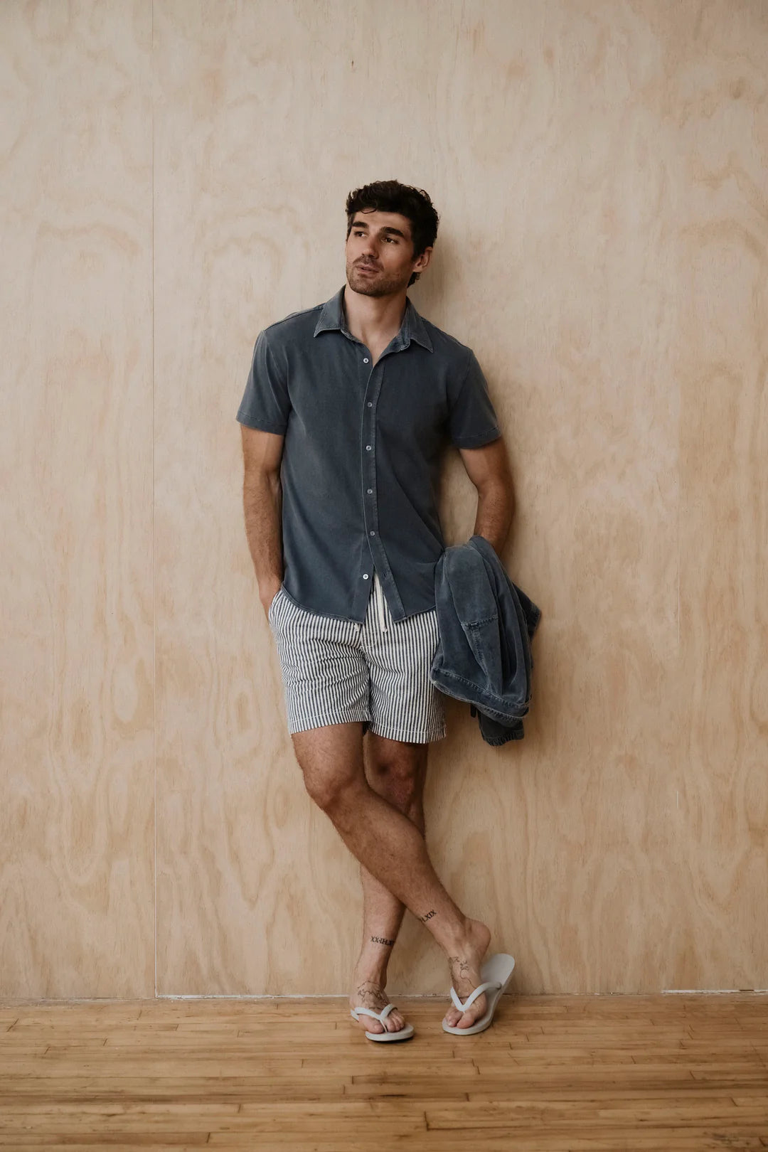 SS Organic Recycled Easy Shirt Faded Navy