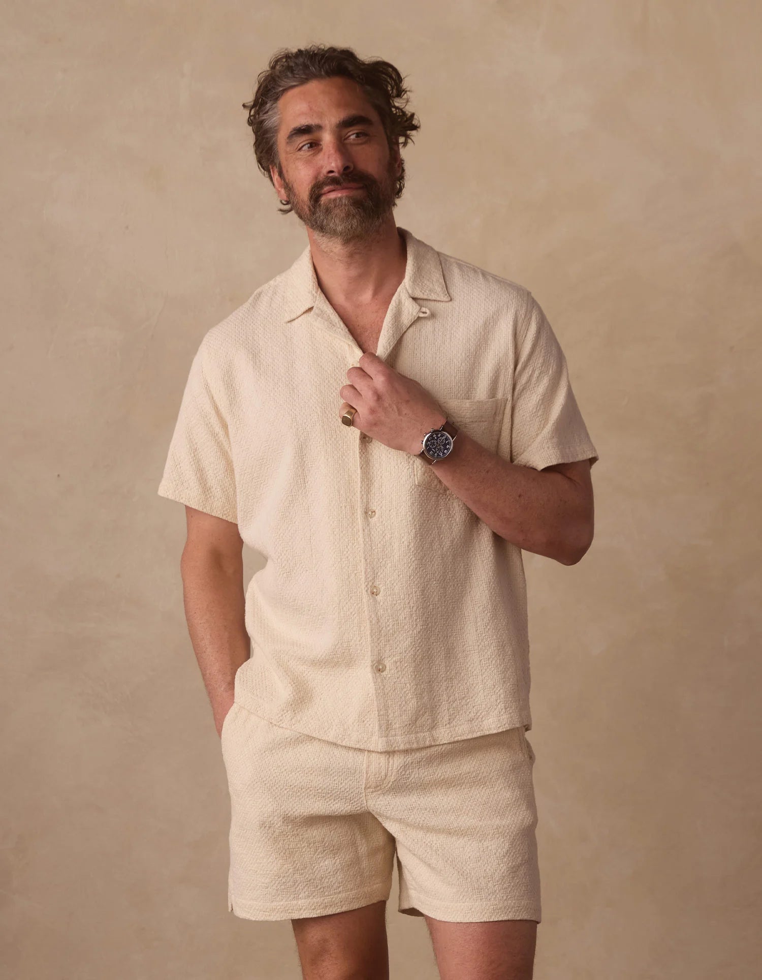 Freshwater Resort Shirt Motivo Chalk